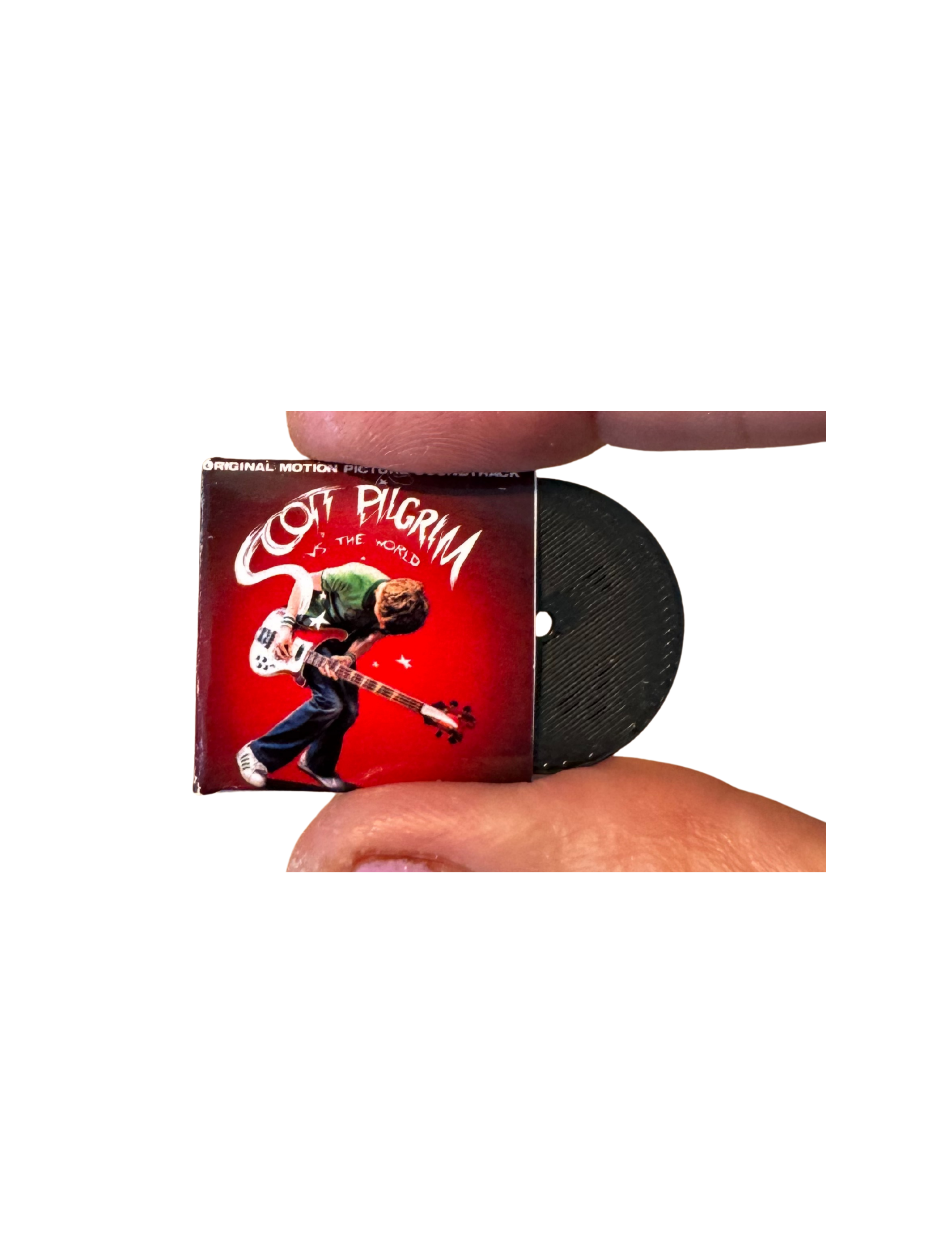 Miniature 1:12 Scale Scott Pilgrim vs. the World Soundtrack Vinyl Album Cover + Mini Record