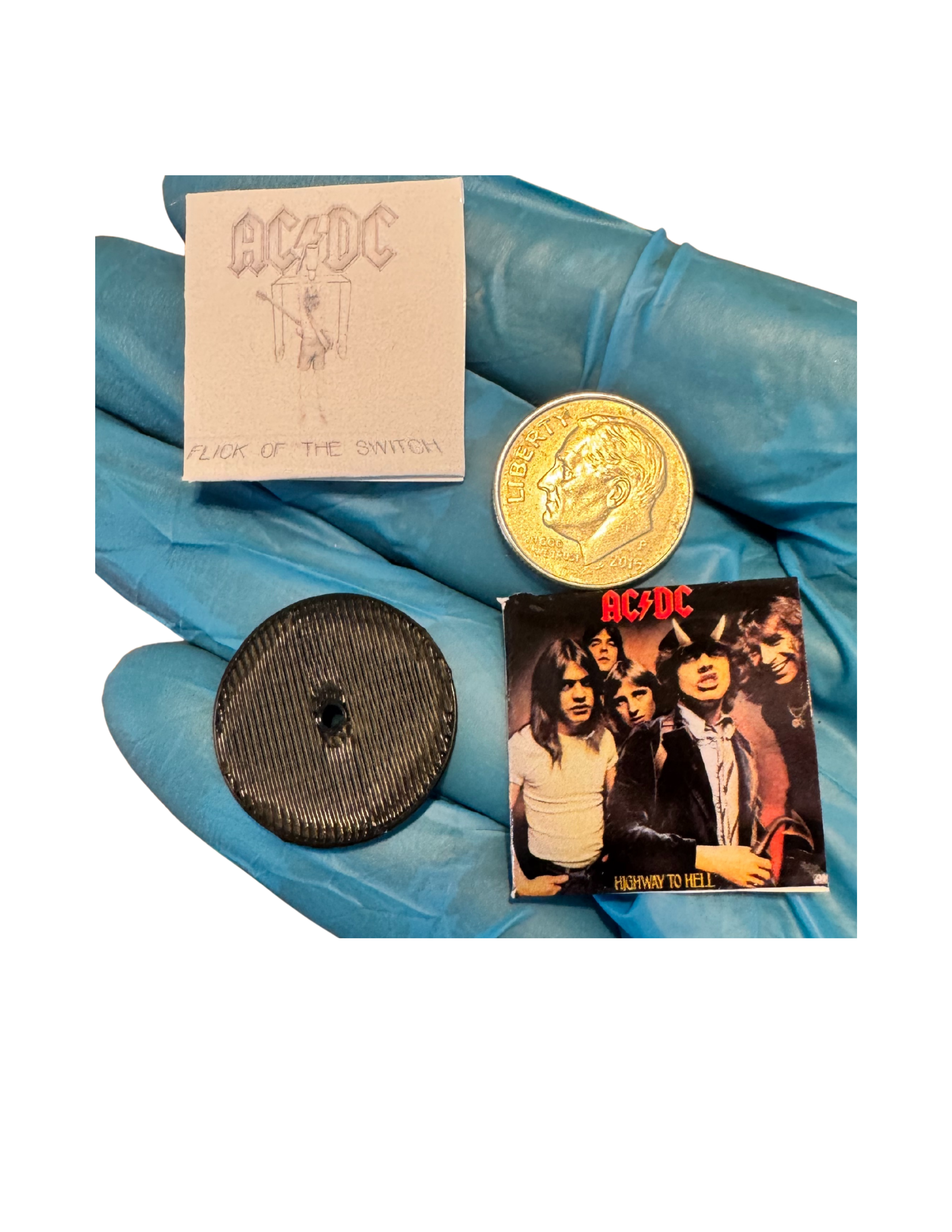Miniature AC/DC Vinyl Records | 1:12 Scale | Includes 3D Printed Record | Dollhouse Rock Decor ac/dc Fan Unique Gift All Titles Available