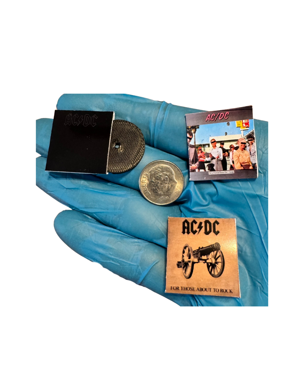 Miniature AC/DC Vinyl Records | 1:12 Scale | Includes 3D Printed Record | Dollhouse Rock Decor ac/dc Fan Unique Gift All Titles Available