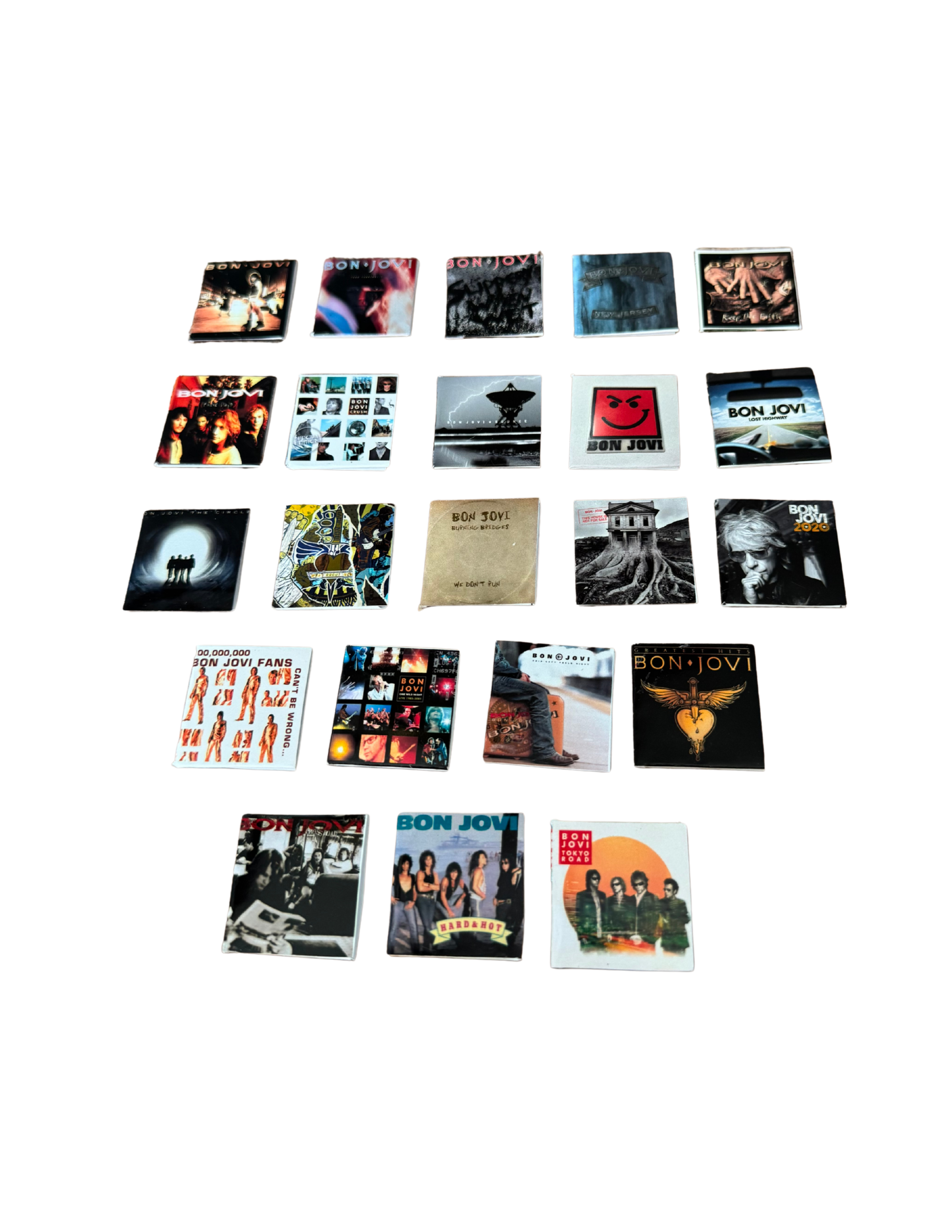 Miniature 1:12 Scale Bon Jovi Vinyl Album Covers + Mini Record All Titles Available Bon Jovi Fan Gift