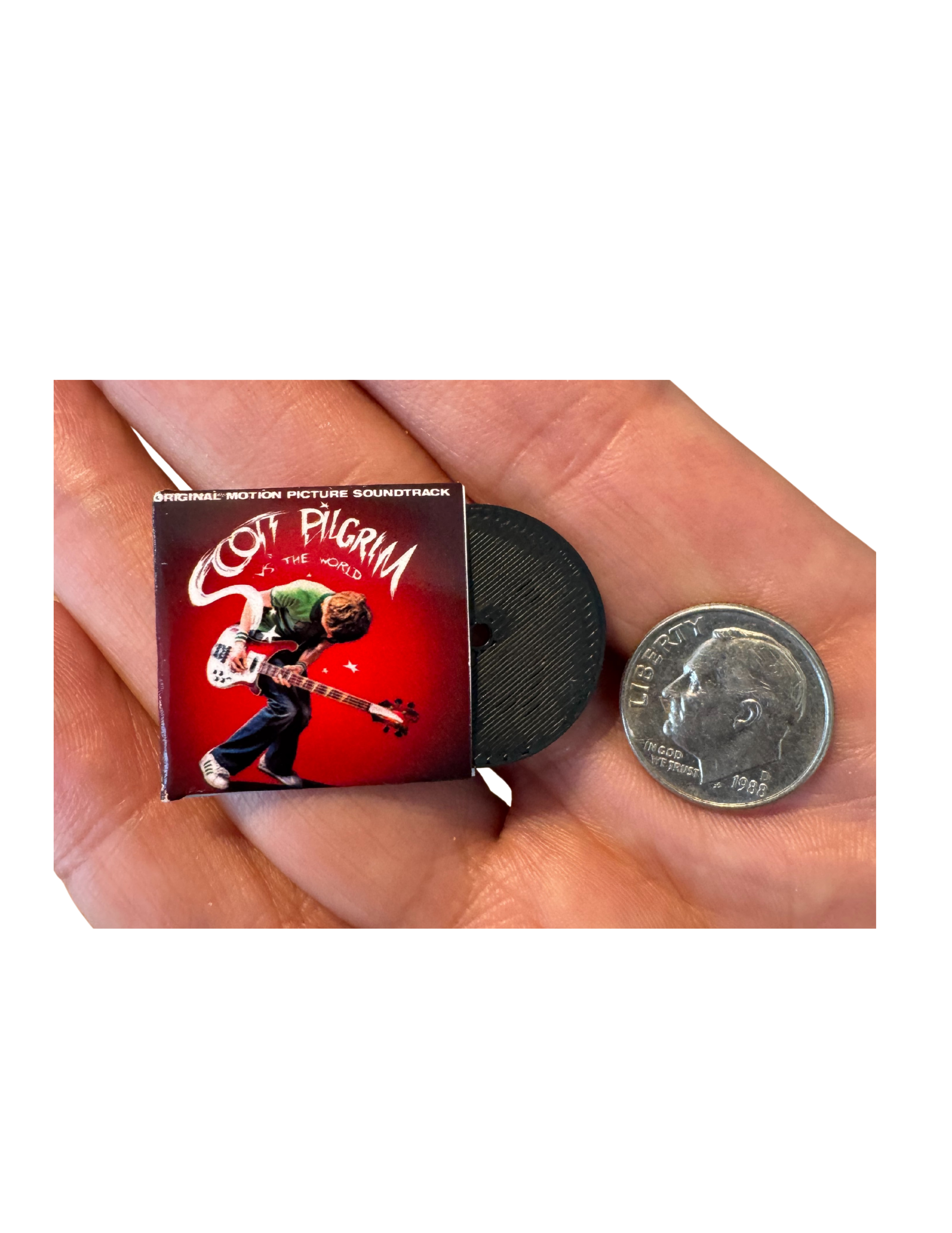 Miniature 1:12 Scale Scott Pilgrim vs. the World Soundtrack Vinyl Album Cover + Mini Record