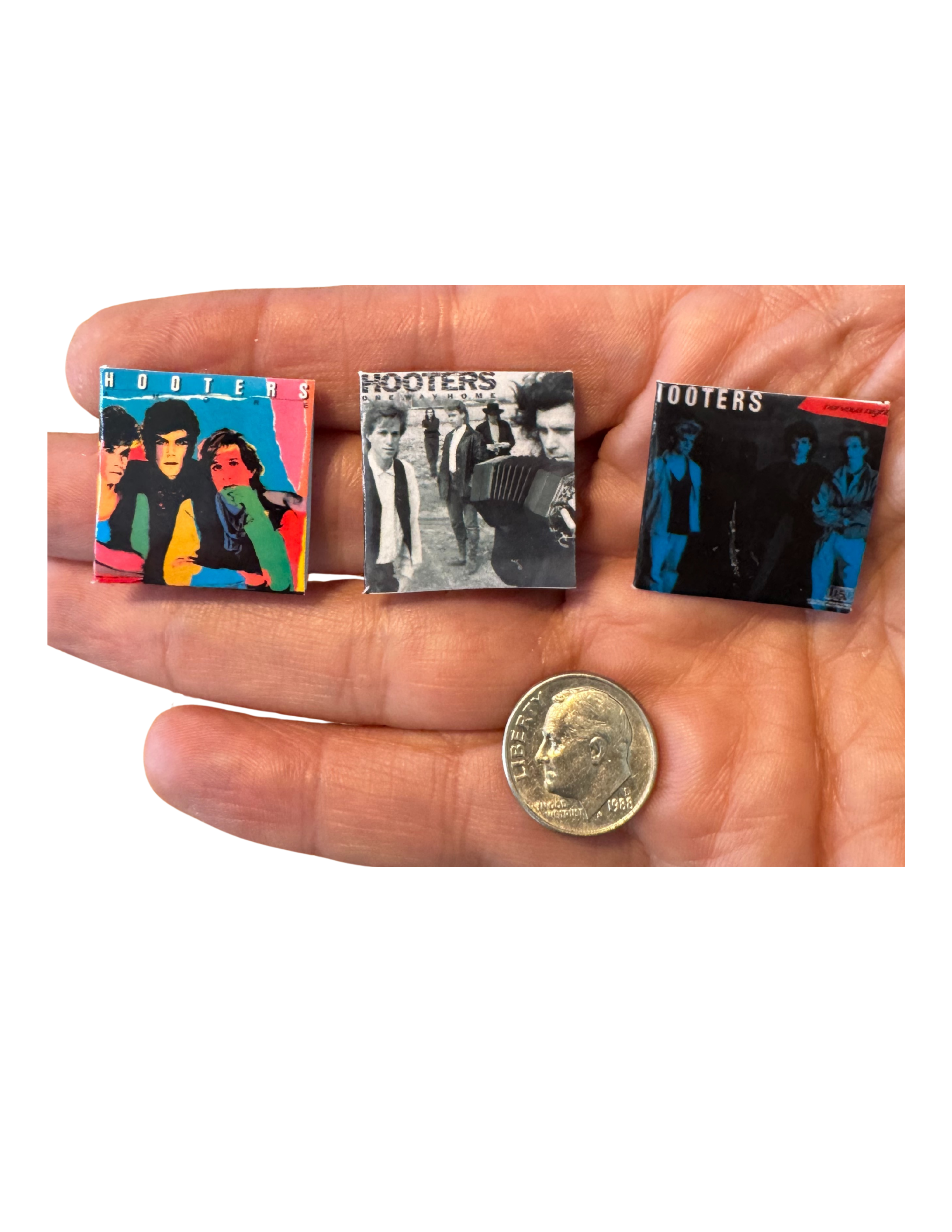 Miniature 1:12 Scale The Hooters Vinyl Album Covers + Mini Record