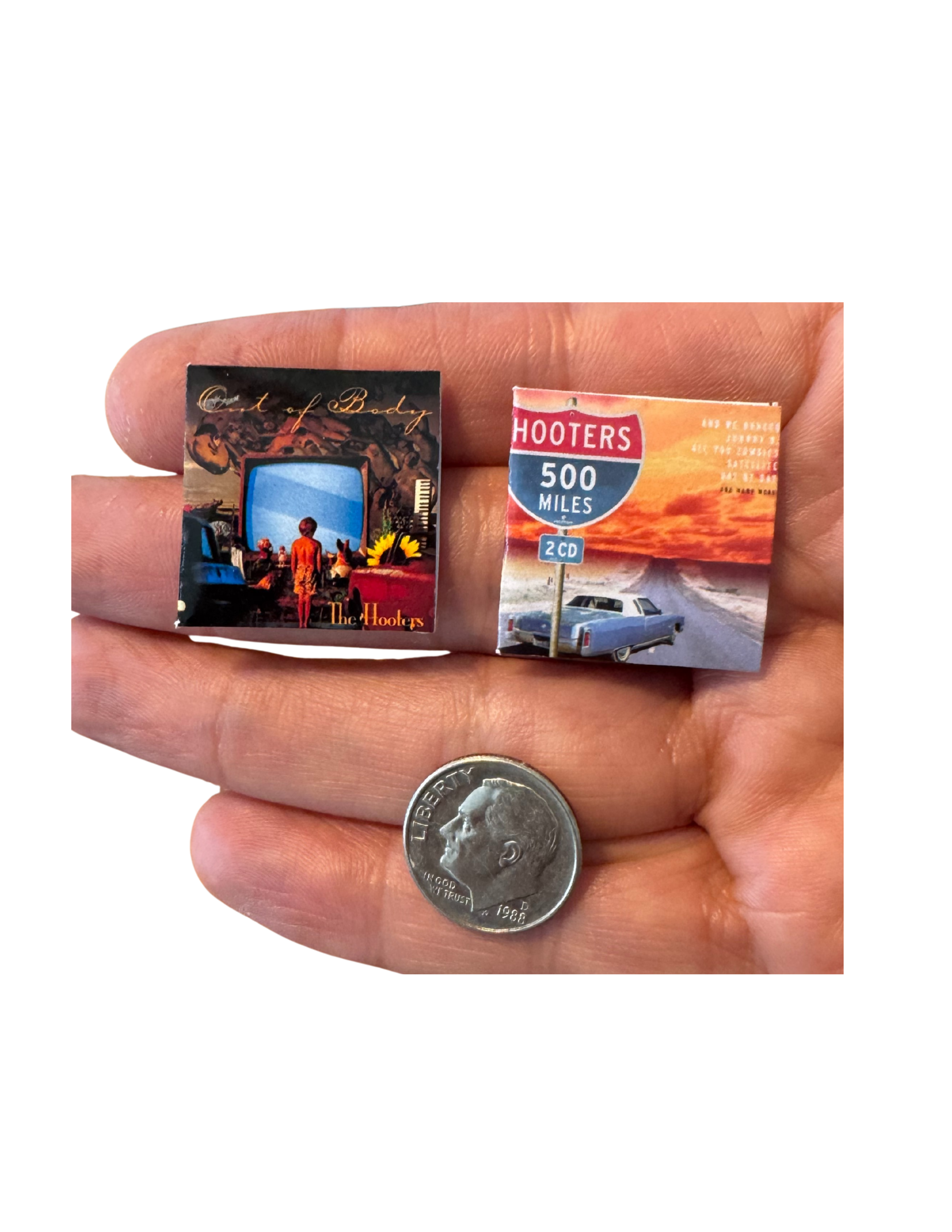 Miniature 1:12 Scale The Hooters Vinyl Album Covers + Mini Record