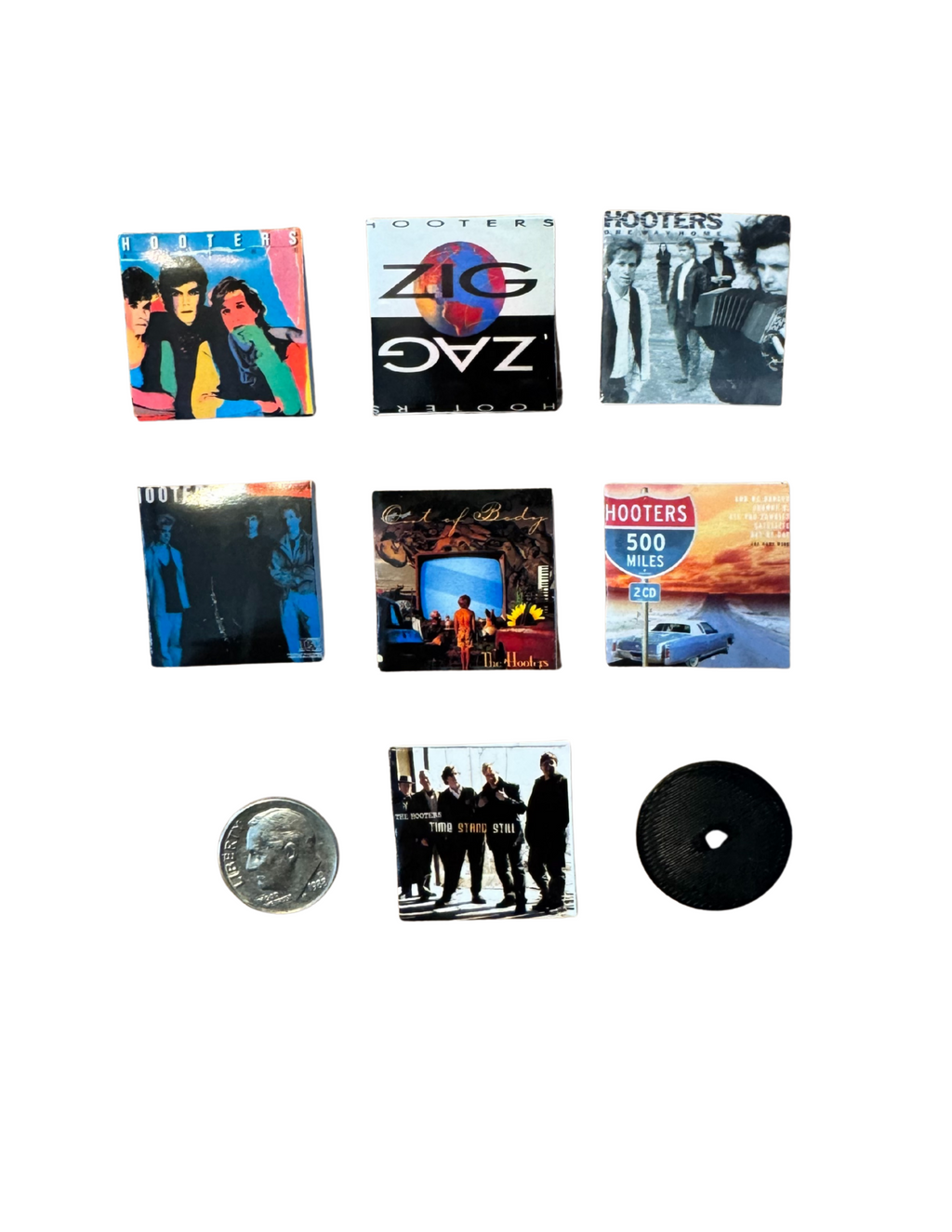 Miniature 1:12 Scale The Hooters Vinyl Album Covers + Mini Record