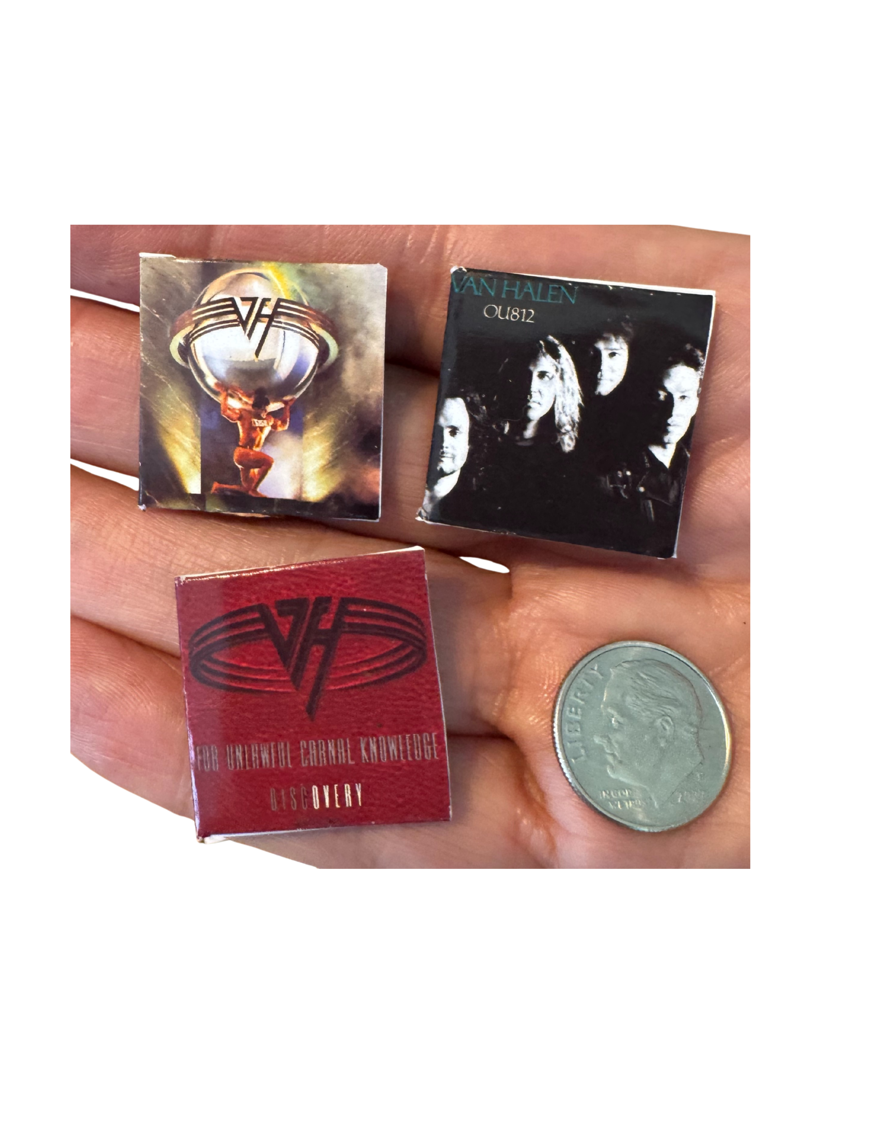 Miniature 1:12 Scale Van Halen Vinyl Album Covers + Mini Record