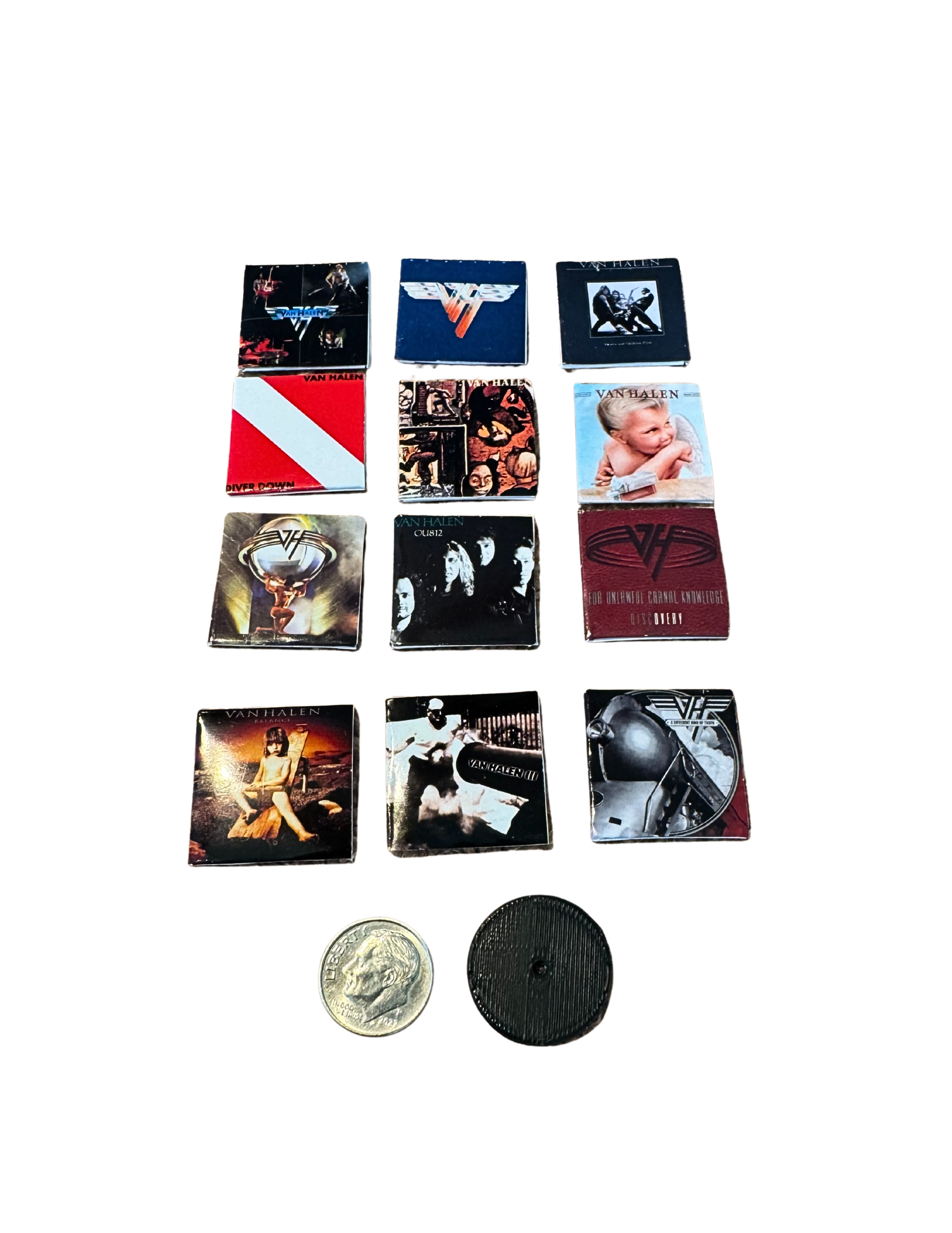 Miniature 1:12 Scale Van Halen Vinyl Album Covers + Mini Record