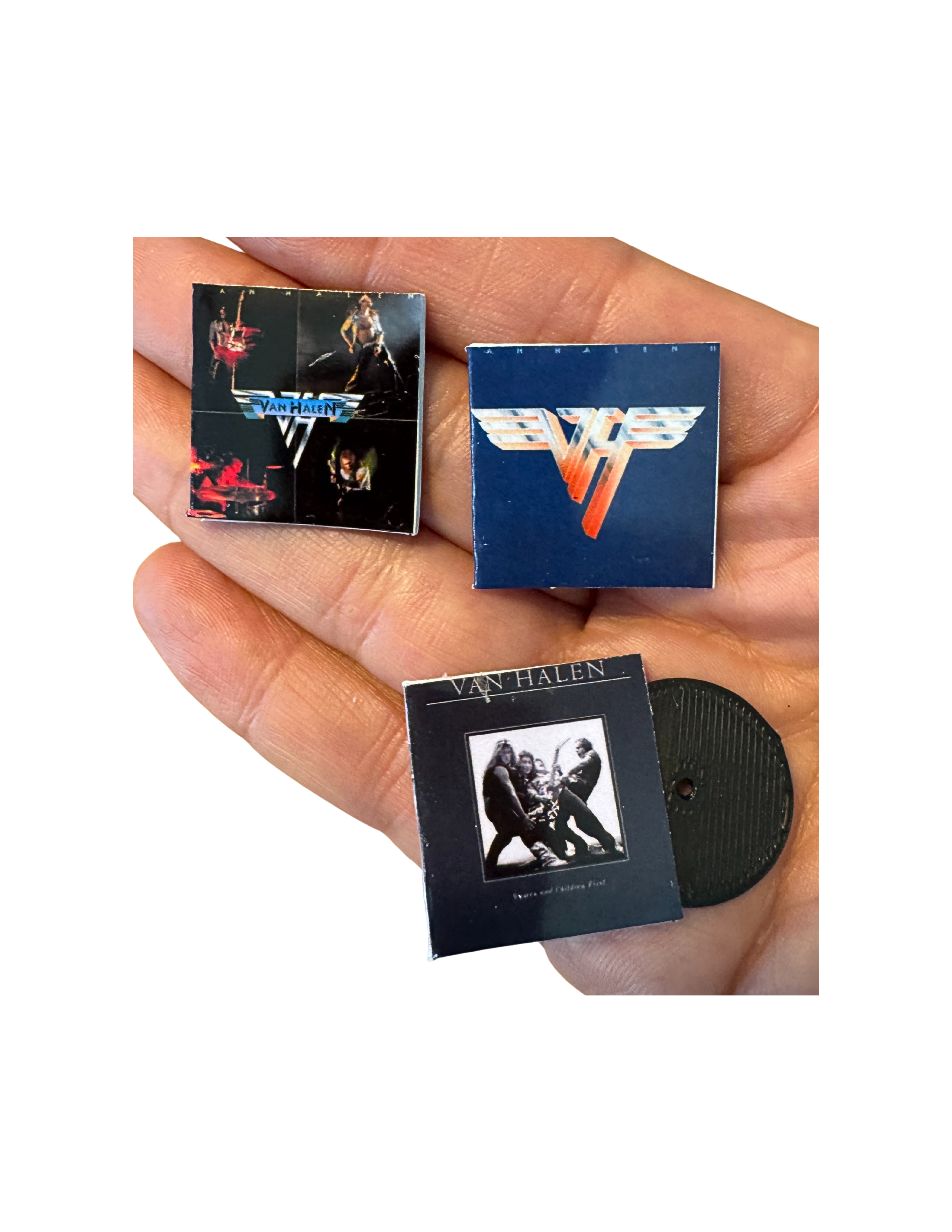Miniature 1:12 Scale Van Halen Vinyl Album Covers + Mini Record