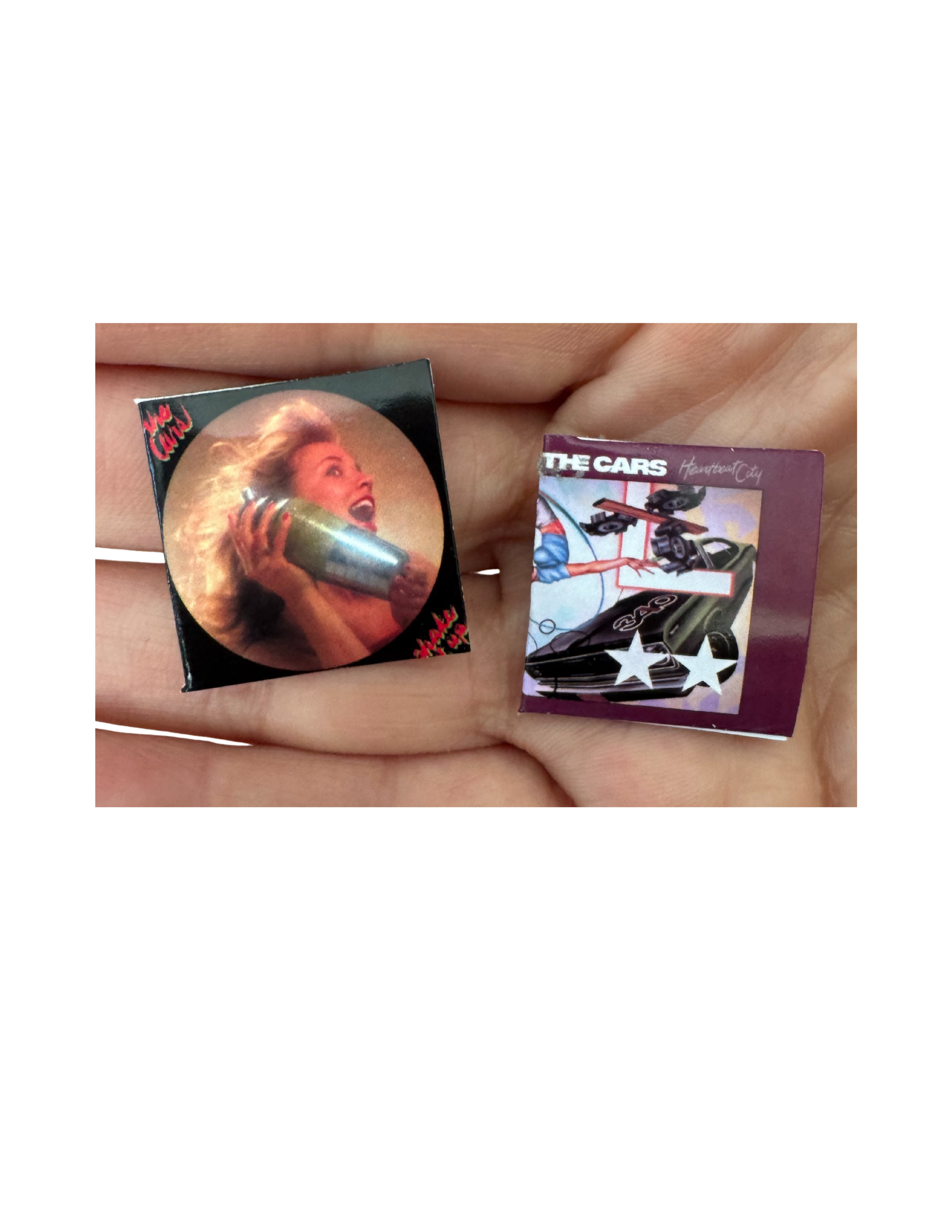 Miniature 1:12 Scale The Cars Vinyl Album Covers + Mini Vinyl