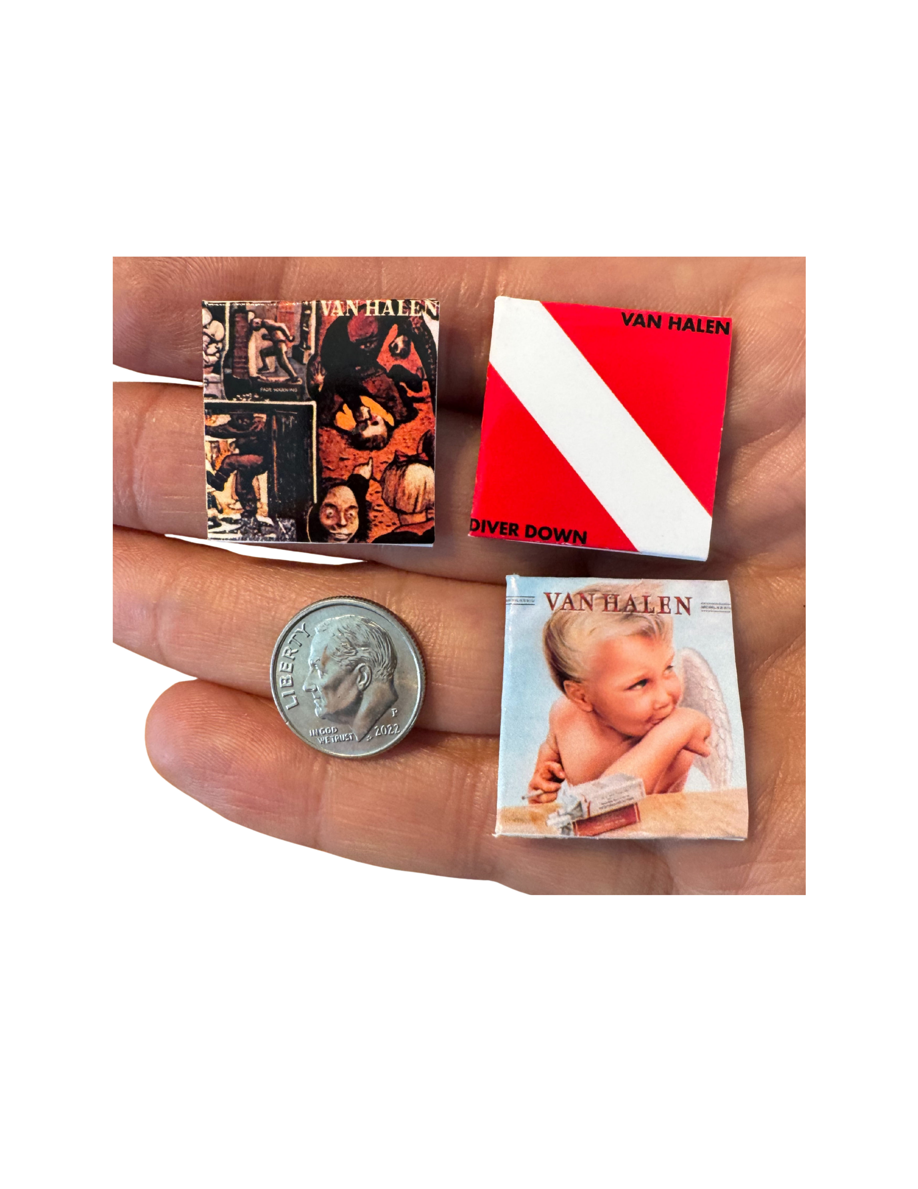 Miniature 1:12 Scale Van Halen Vinyl Album Covers + Mini Record