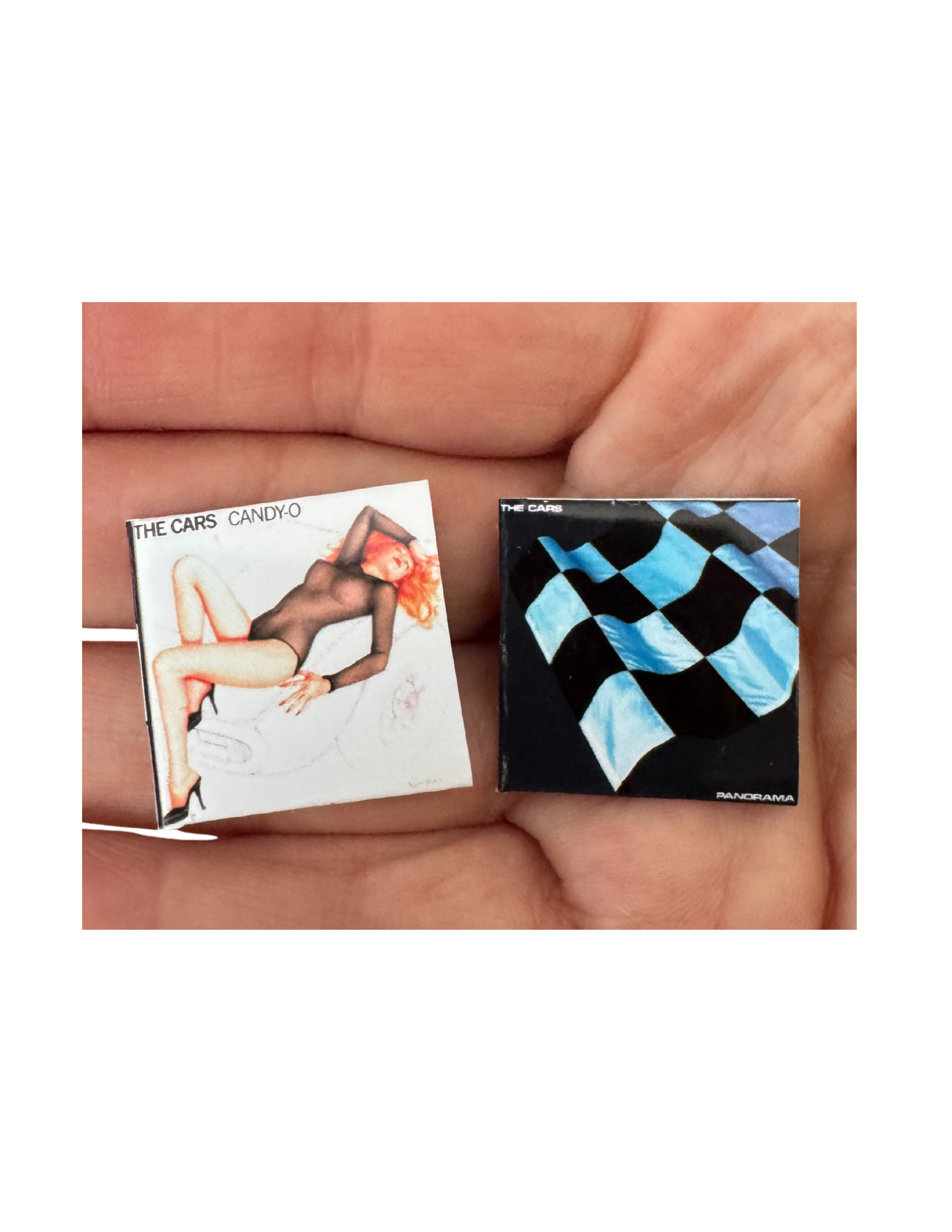 Miniature 1:12 Scale The Cars Vinyl Album Covers + Mini Vinyl