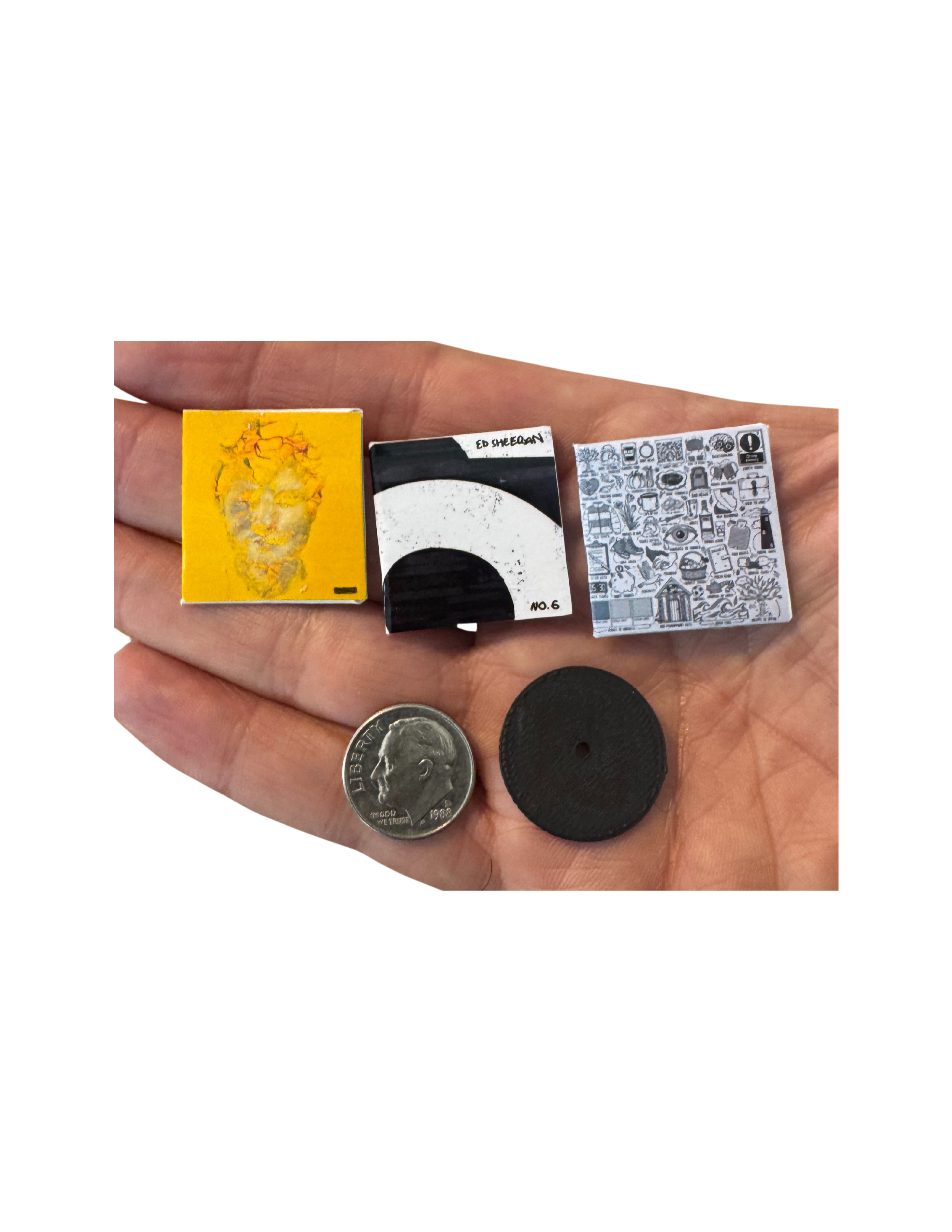 Miniature 1:12 Scale Ed Sheeran Vinyl Album Covers + Mini Record Ed Sheeran Fan Gift All Titles Available