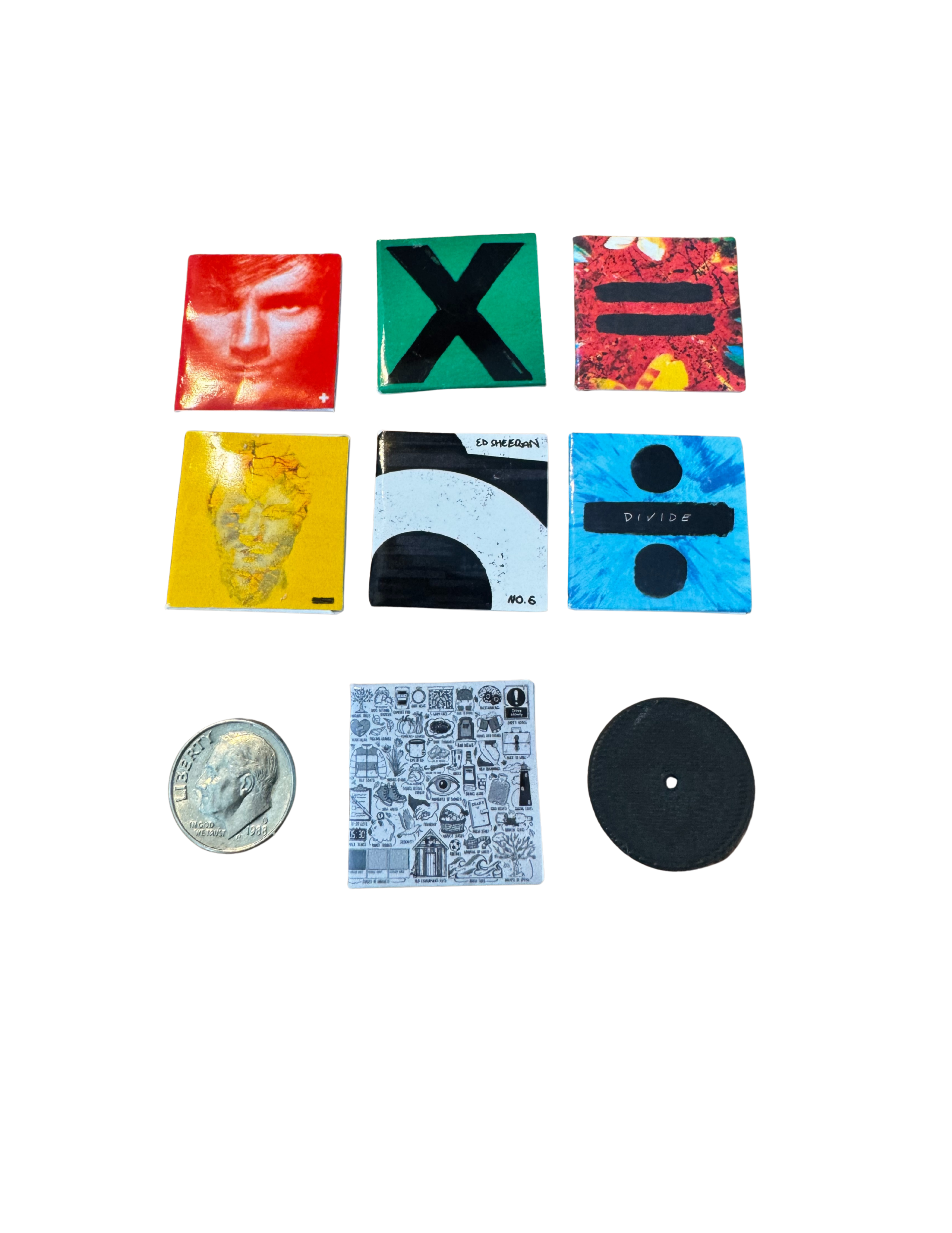 Miniature 1:12 Scale Ed Sheeran Vinyl Album Covers + Mini Record Ed Sheeran Fan Gift All Titles Available