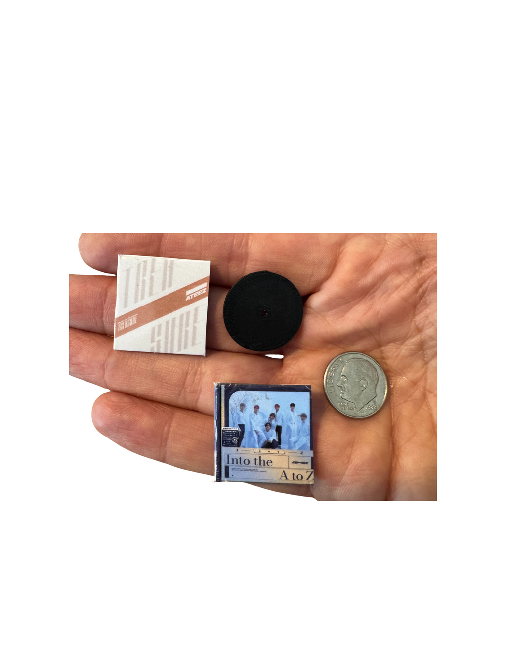 Miniature 1:12 Scale ATEEZ Vinyl Album Covers + Mini Record Boy Band Ateez Miniature Collectible