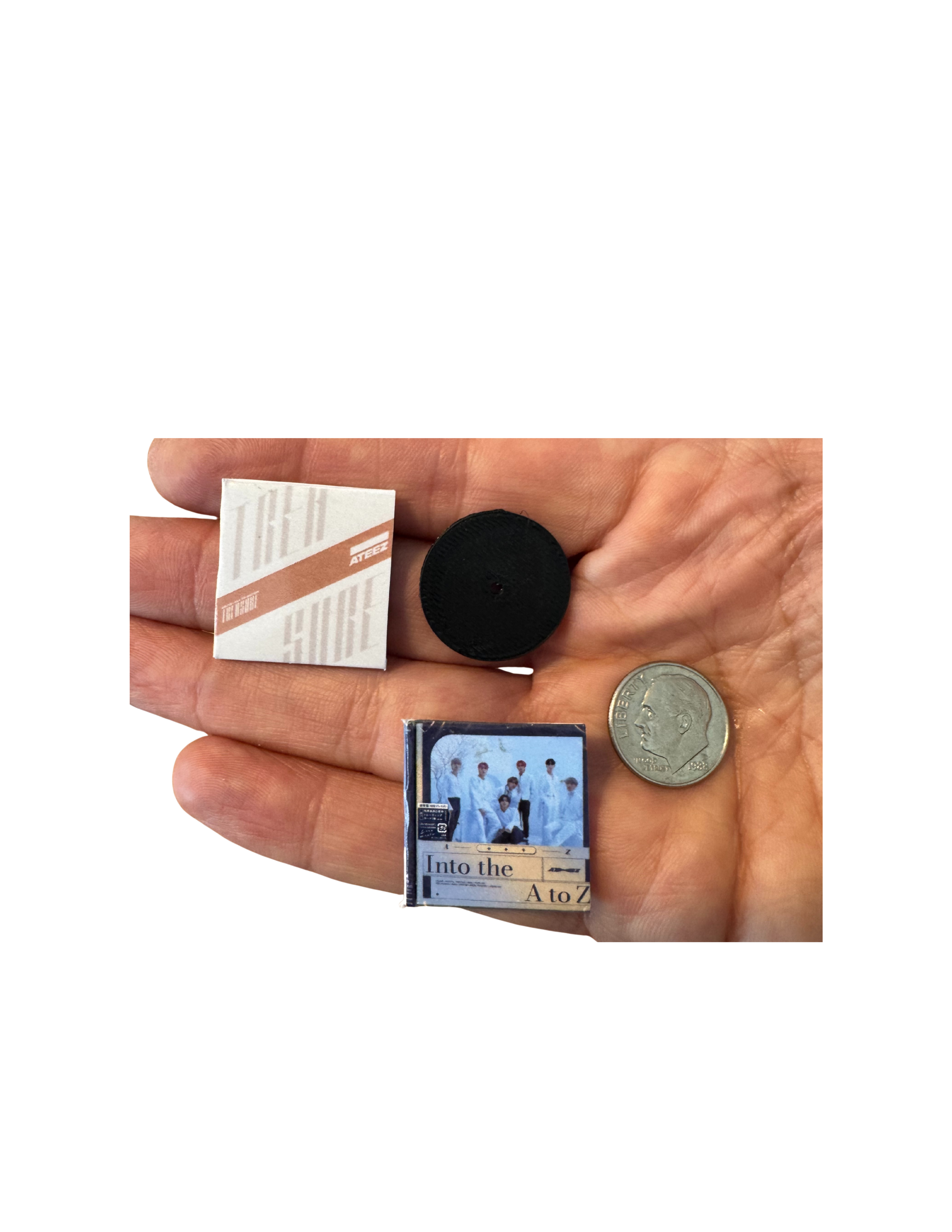 Miniature 1:12 Scale ATEEZ Vinyl Album Covers + Mini Record Boy Band Ateez Miniature Collectible
