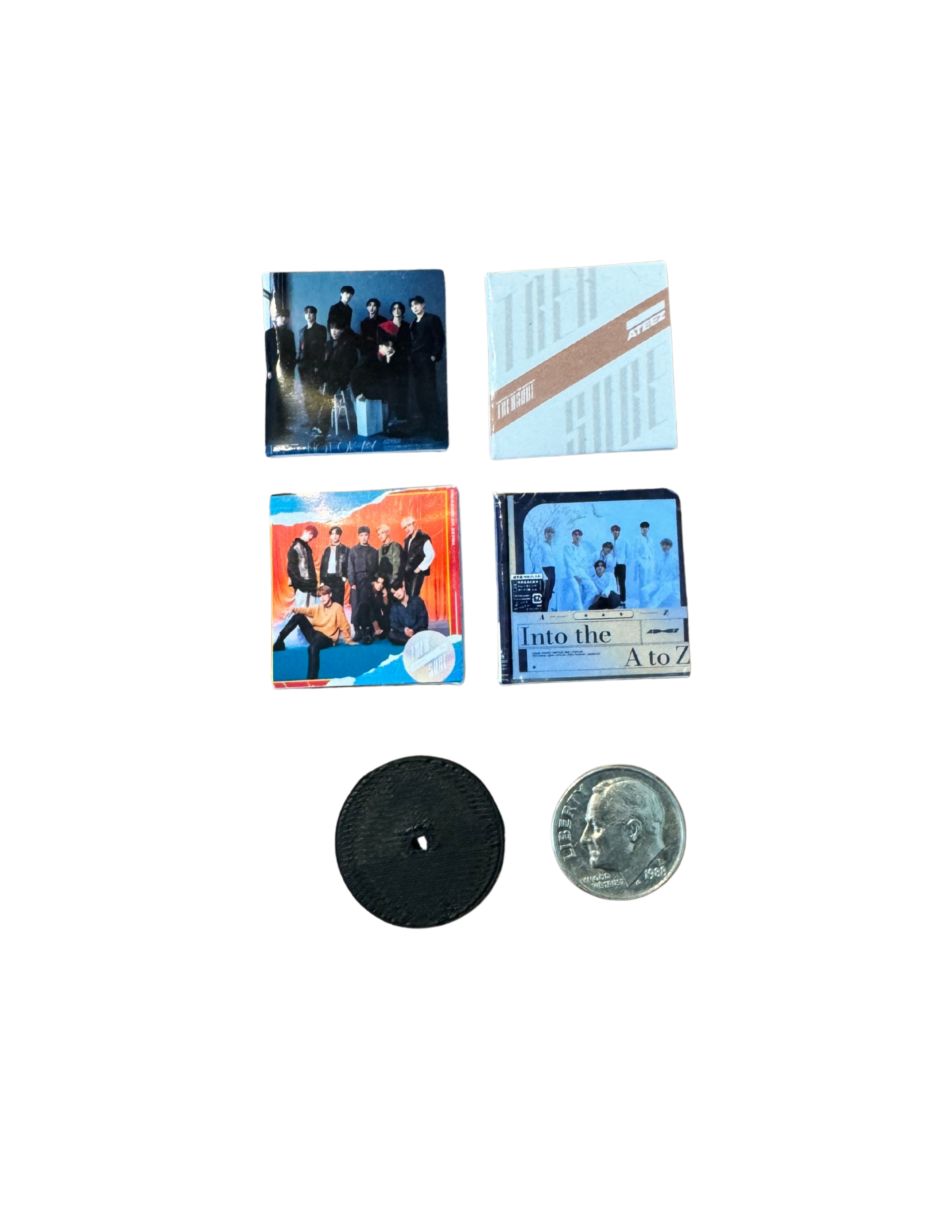 Miniature 1:12 Scale ATEEZ Vinyl Album Covers + Mini Record Boy Band Ateez Miniature Collectible