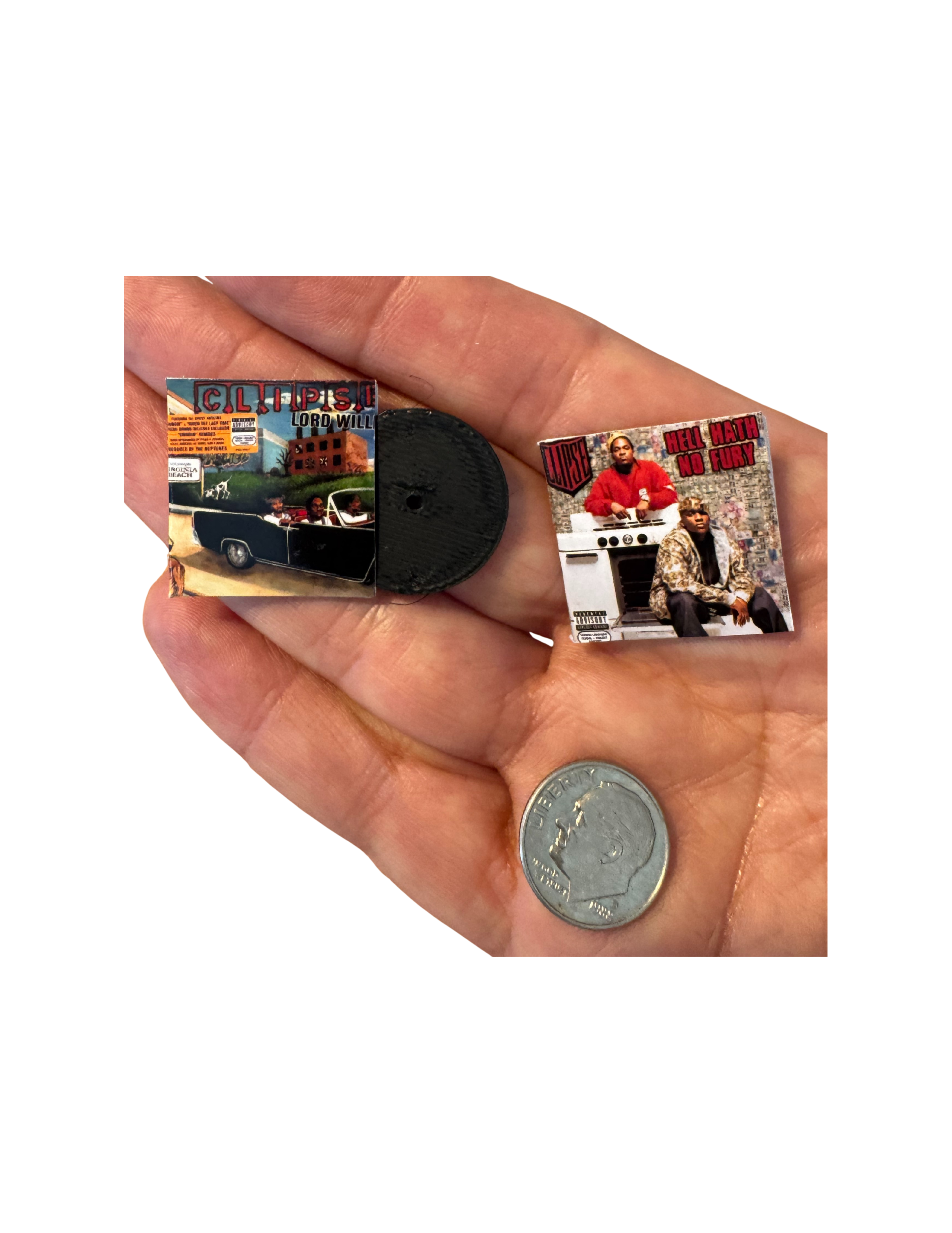 Miniature 1:12 Scale Clipse Vinyl Album Covers + Mini Record