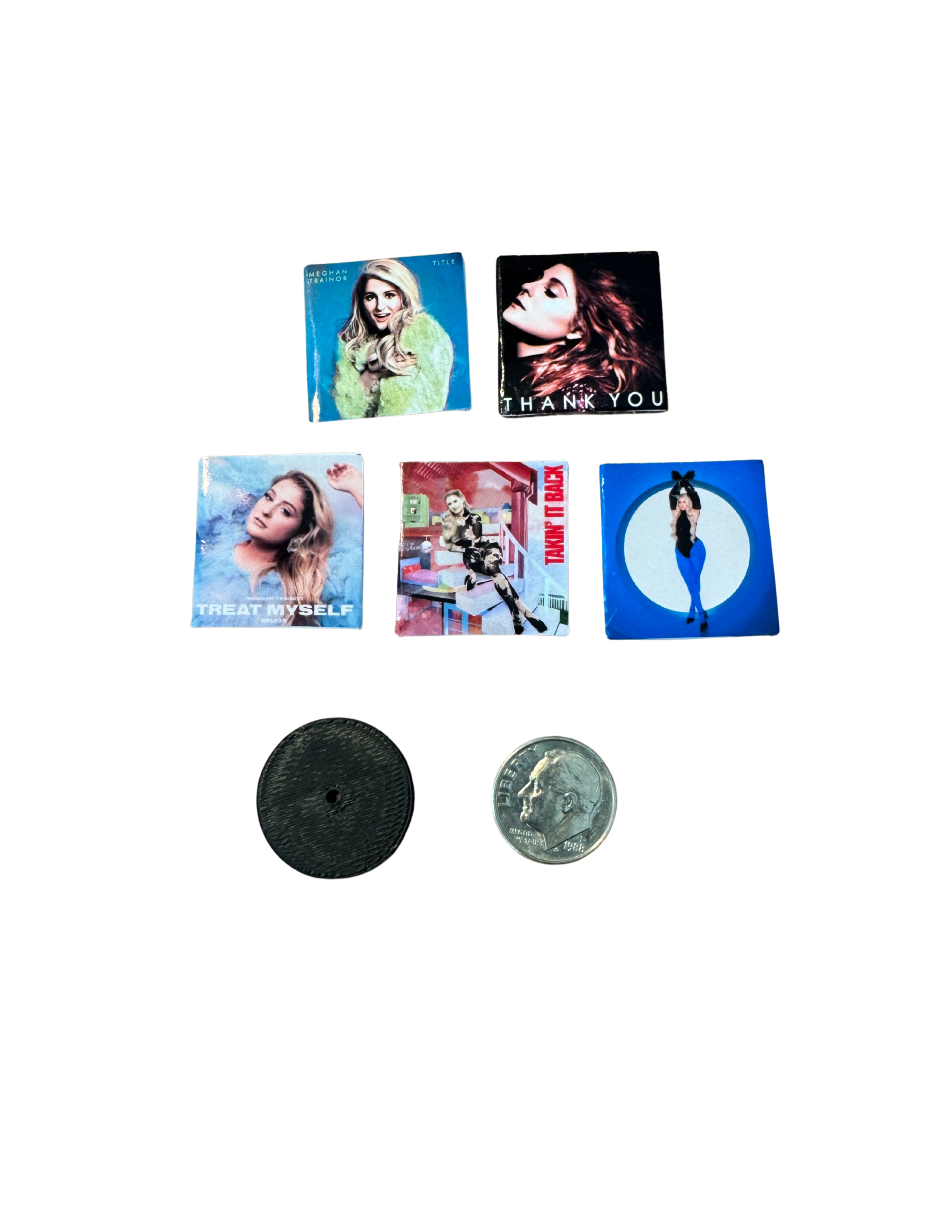 Miniature 1:12 Scale Meghan Trainor Collectibles Vinyl Album Covers + Mini Record Meghan Trainor Fan Gift