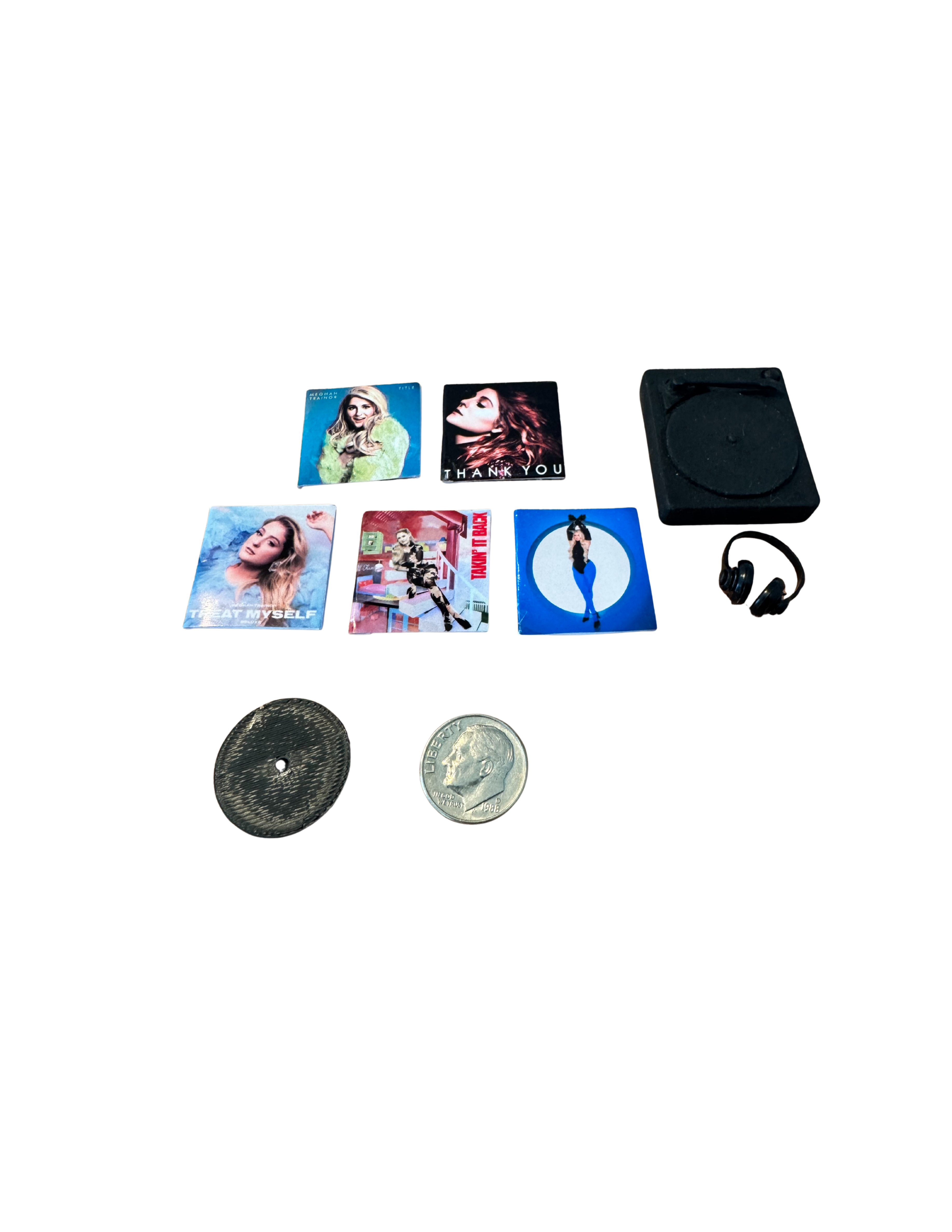 Miniature 1:12 Scale Meghan Trainor Collectibles Vinyl Album Covers + Mini Record Meghan Trainor Fan Gift