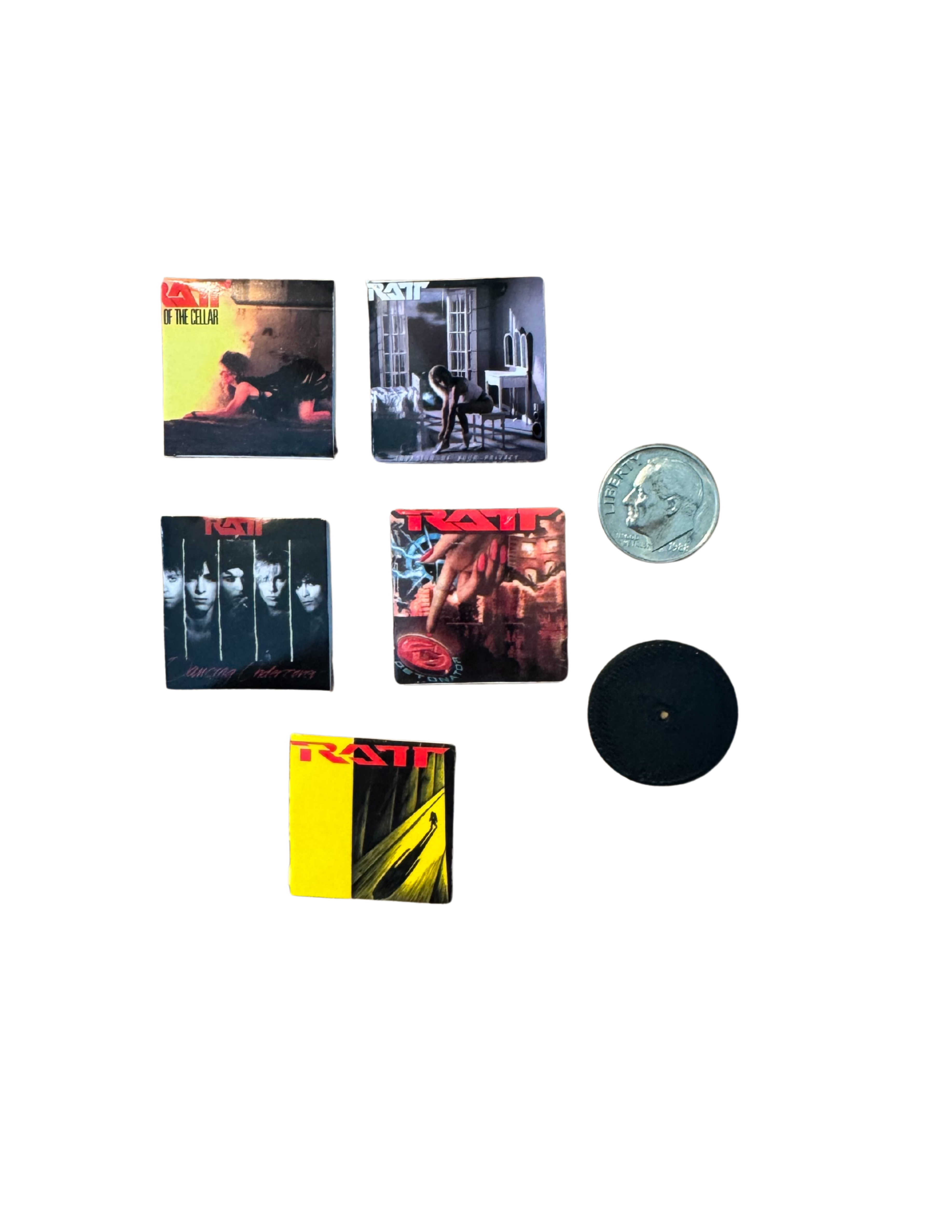 Miniature 1:12 Scale Ratt Vinyl Album Covers + Mini Record 1980s Hair Band Ratt Miniature Collectible All Titles Available