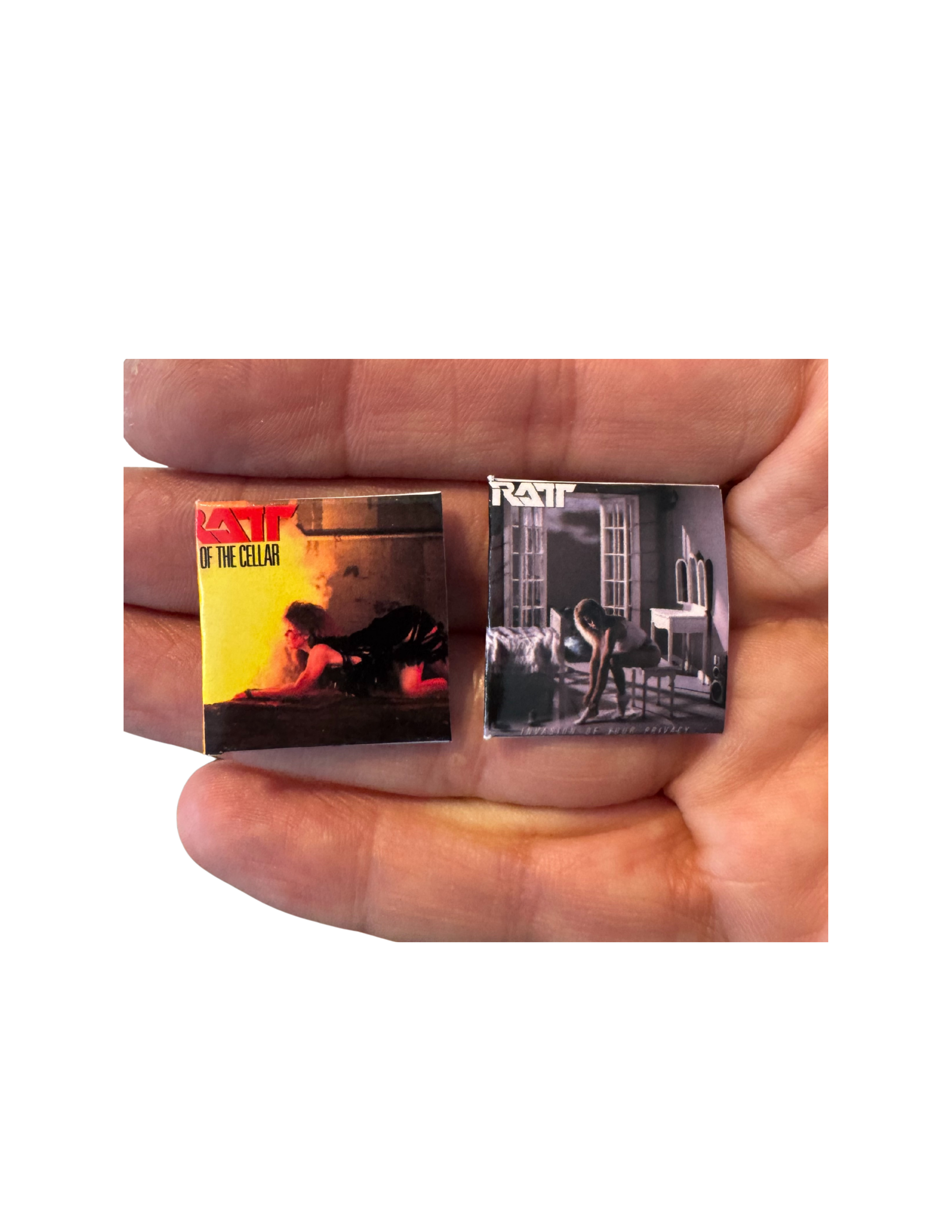 Miniature 1:12 Scale Ratt Vinyl Album Covers + Mini Record 1980s Hair Band Ratt Miniature Collectible All Titles Available