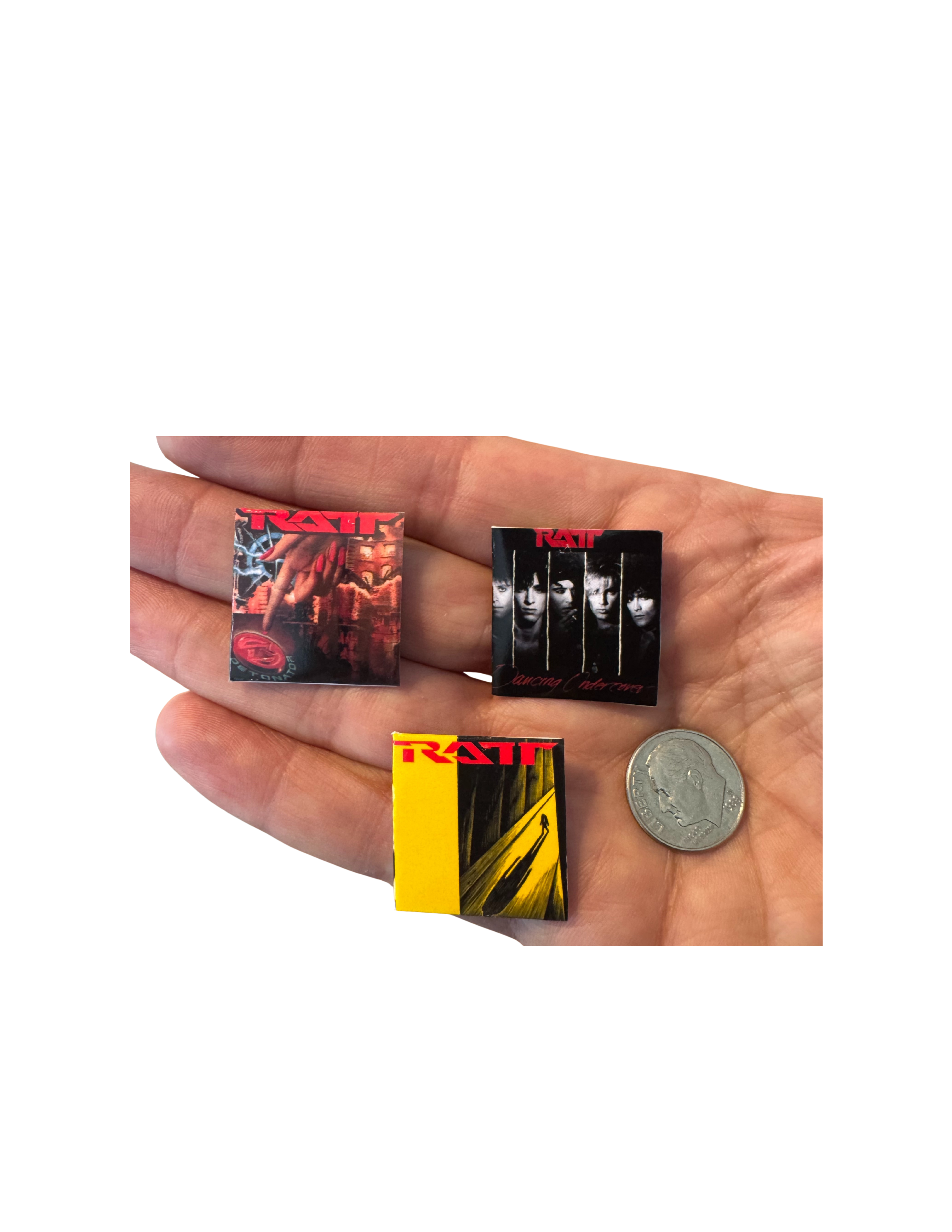 Miniature 1:12 Scale Ratt Vinyl Album Covers + Mini Record 1980s Hair Band Ratt Miniature Collectible All Titles Available