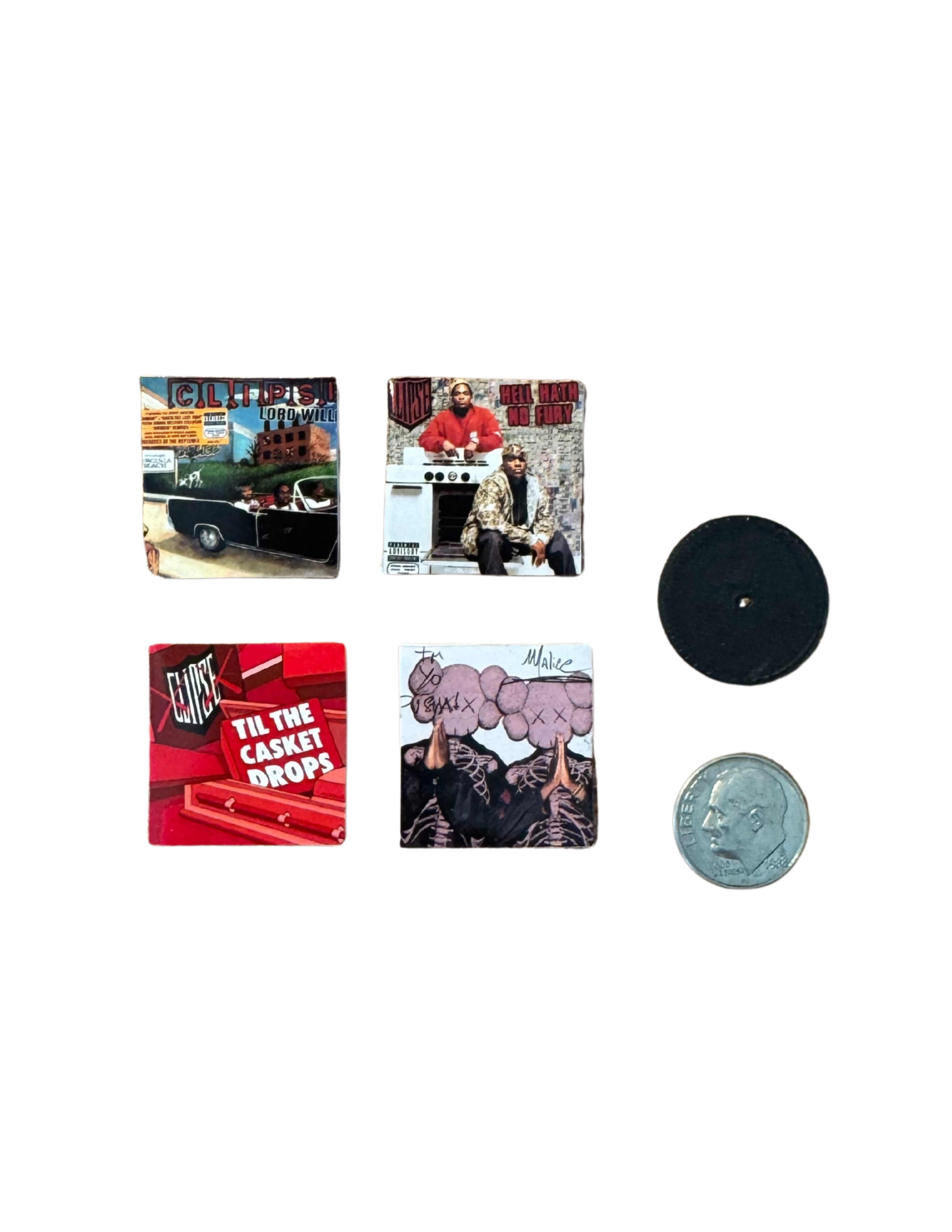 Miniature 1:12 Scale Clipse Vinyl Album Covers + Mini Record