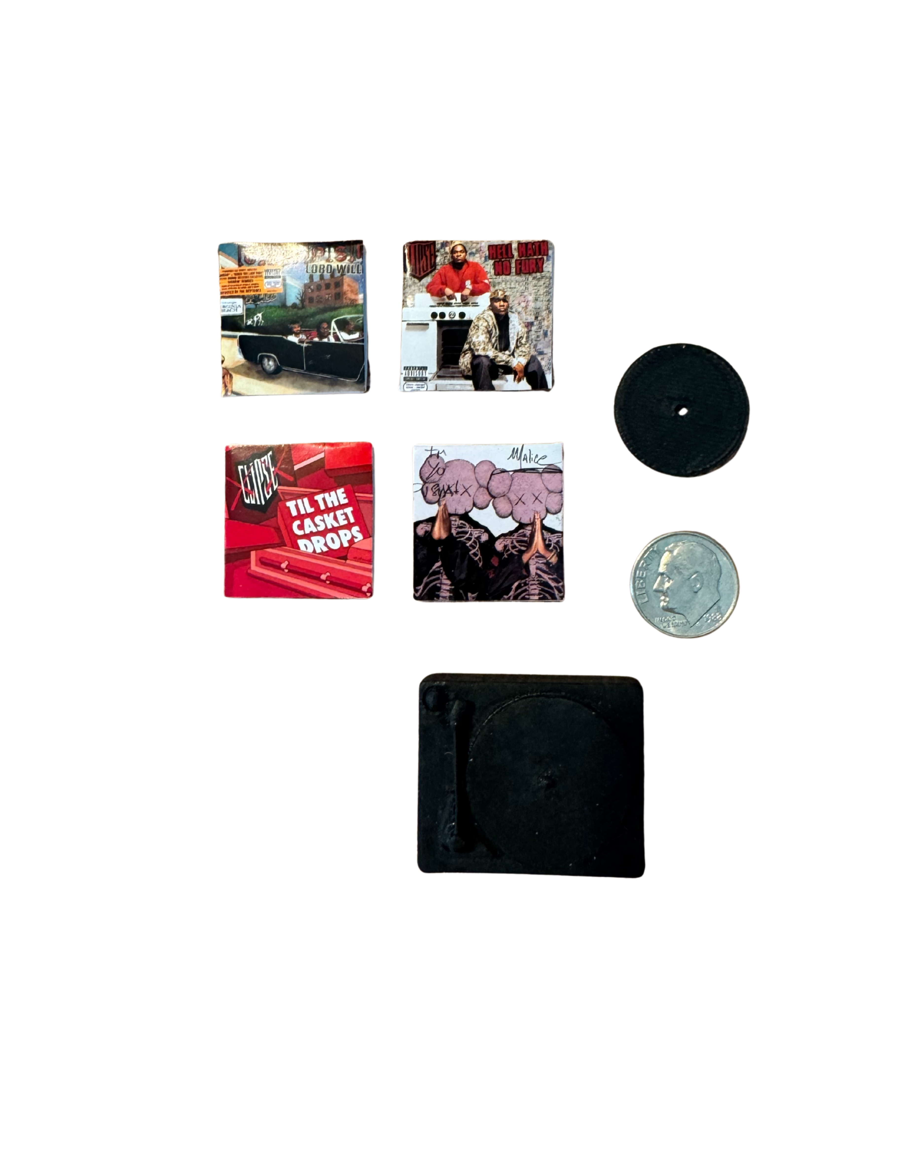 Miniature 1:12 Scale Clipse Vinyl Album Covers + Mini Record