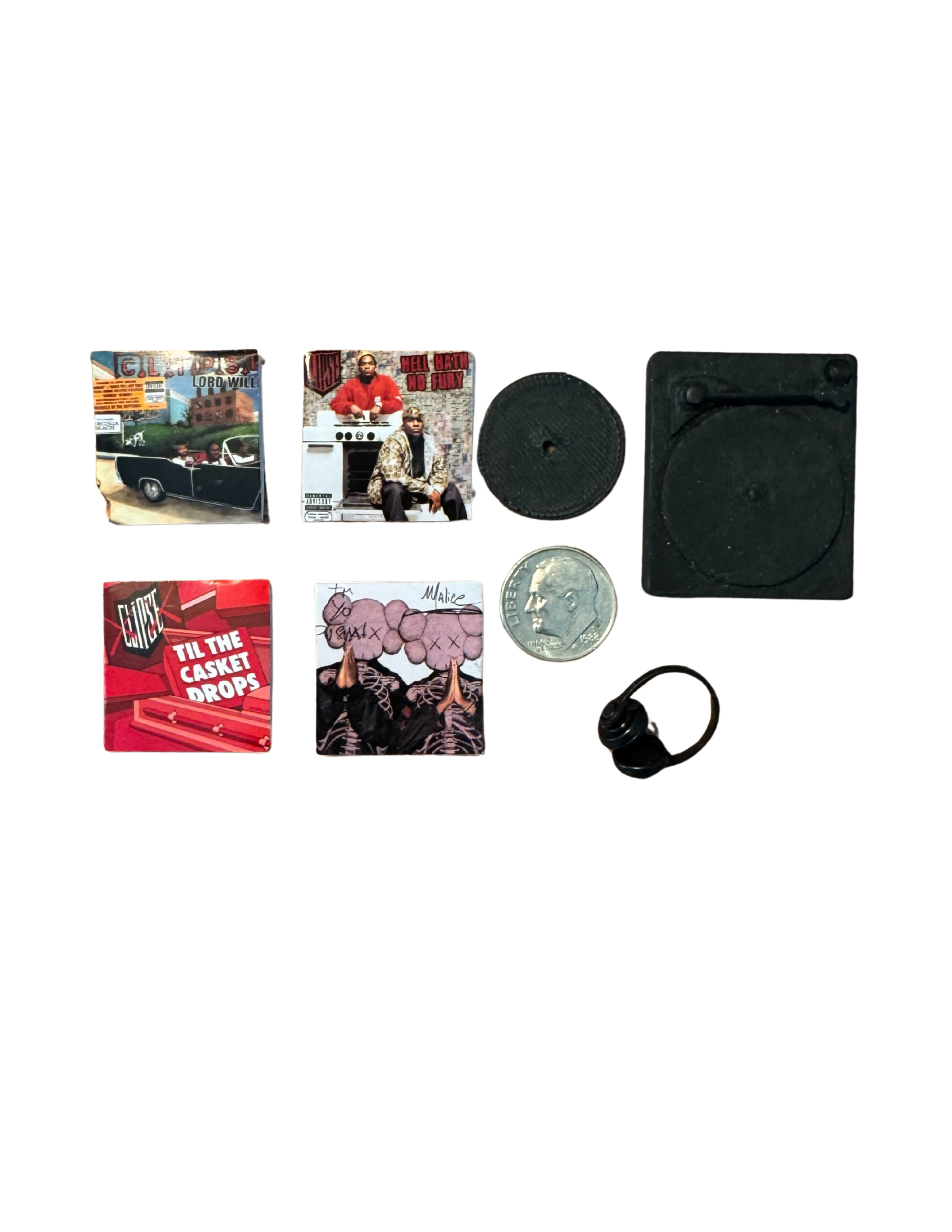 Miniature 1:12 Scale Clipse Vinyl Album Covers + Mini Record