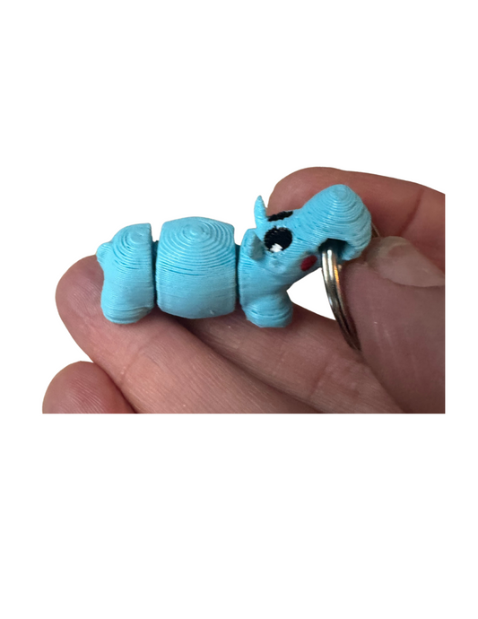 Mini Articulated Hippo Keychain