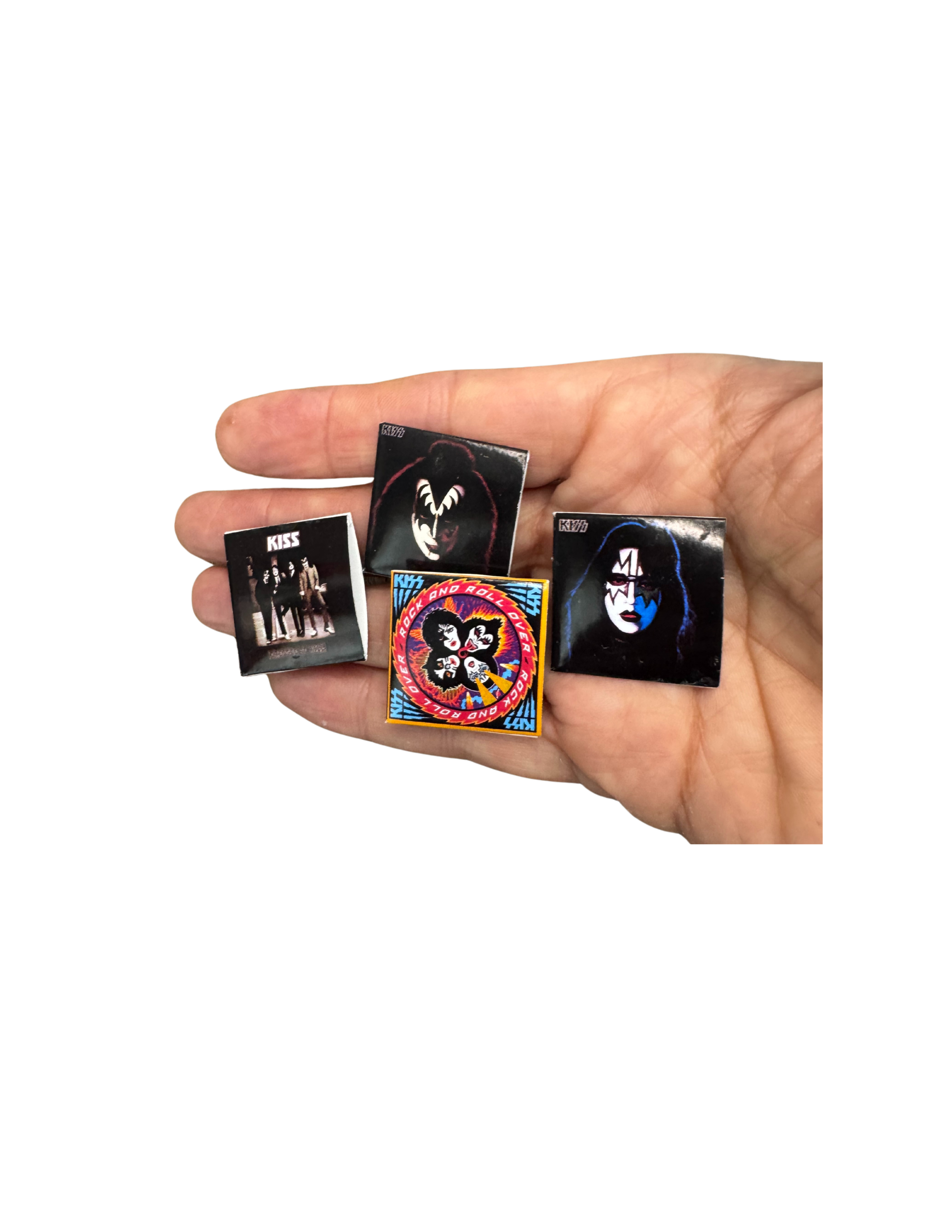 1:12 Sized Miniature Kiss Vinyl Records