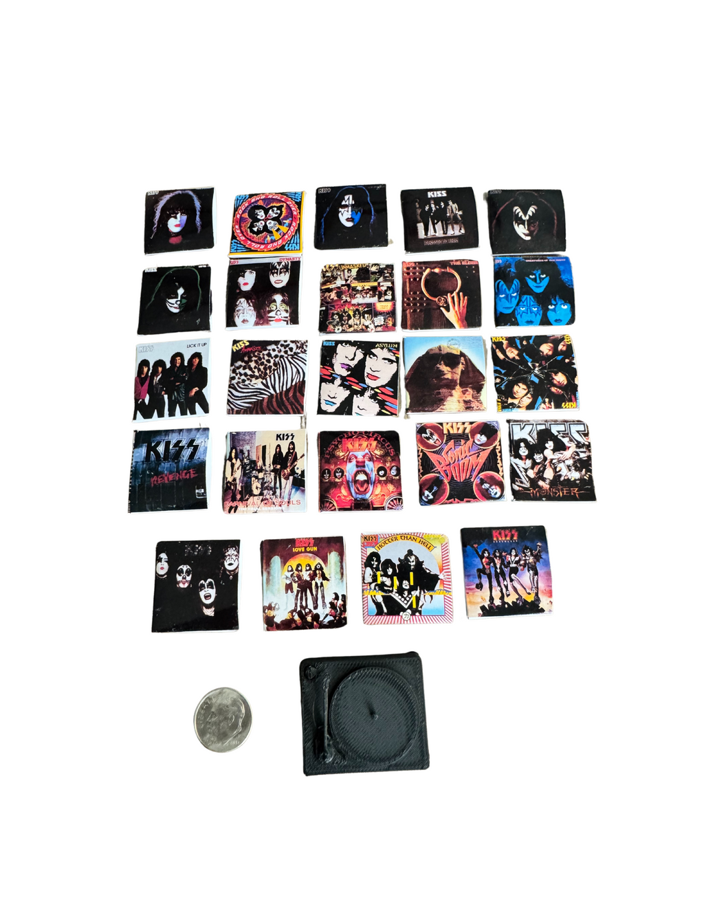 1:12 Sized Miniature Kiss Vinyl Records