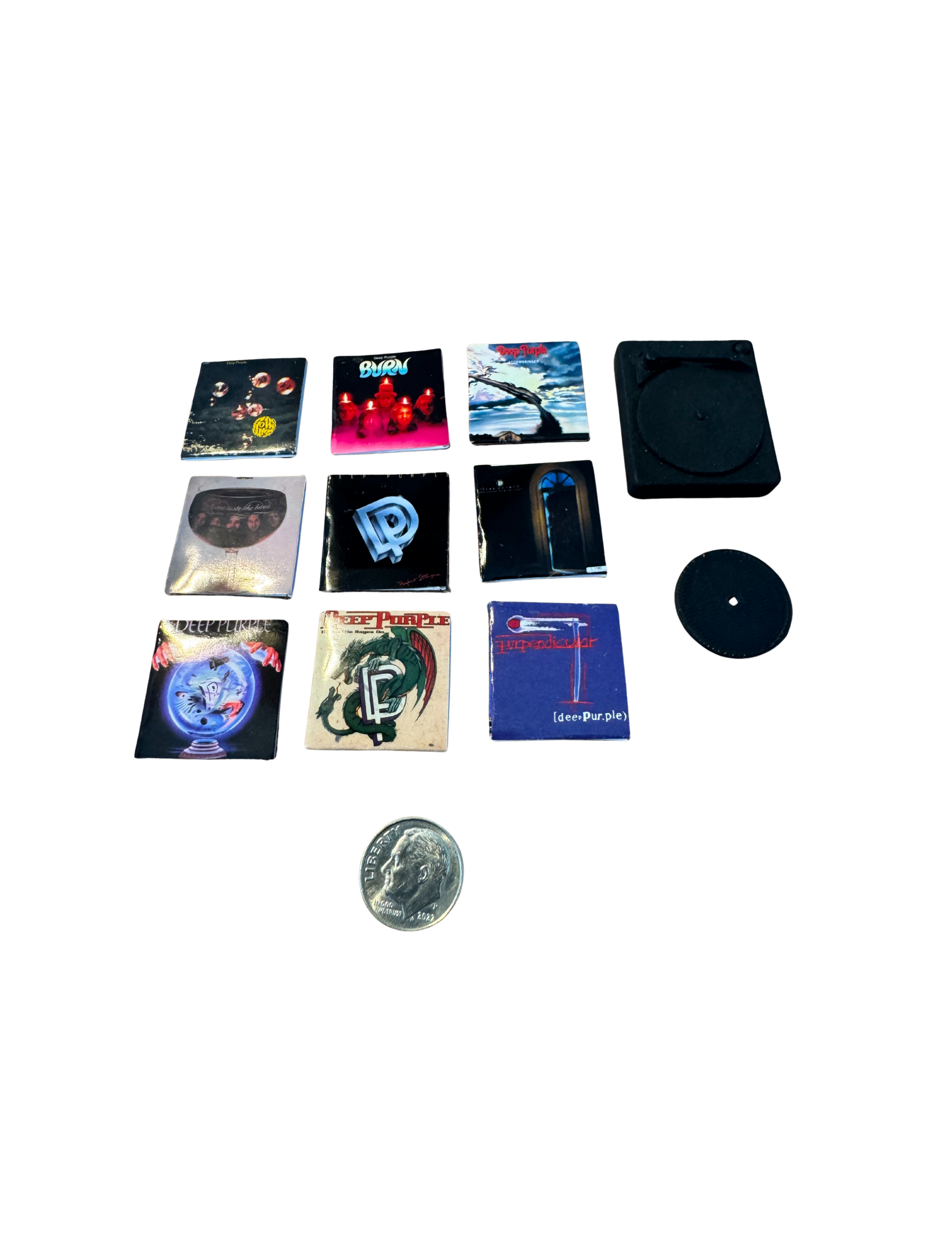 Miniature 1:12 Scale Deep Purple Vinyl Album Covers + Mini Record Classic Rock Miniature Collectible All Titles Available