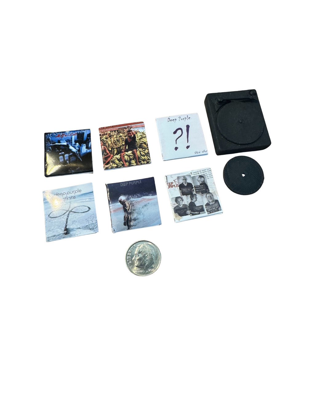 Miniature 1:12 Scale Deep Purple Vinyl Album Covers + Mini Record Classic Rock Miniature Collectible All Titles Available