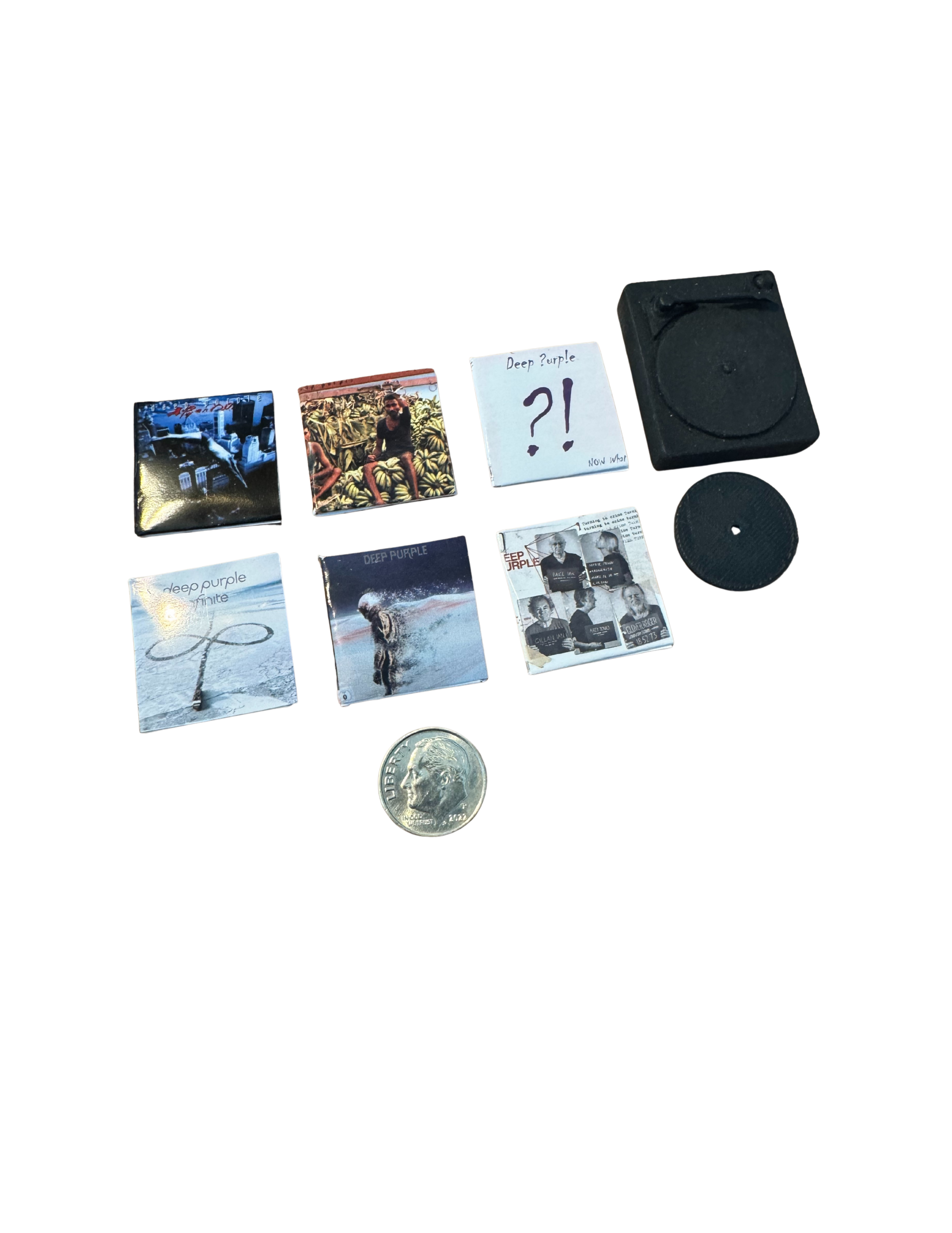 Miniature 1:12 Scale Deep Purple Vinyl Album Covers + Mini Record Classic Rock Miniature Collectible All Titles Available