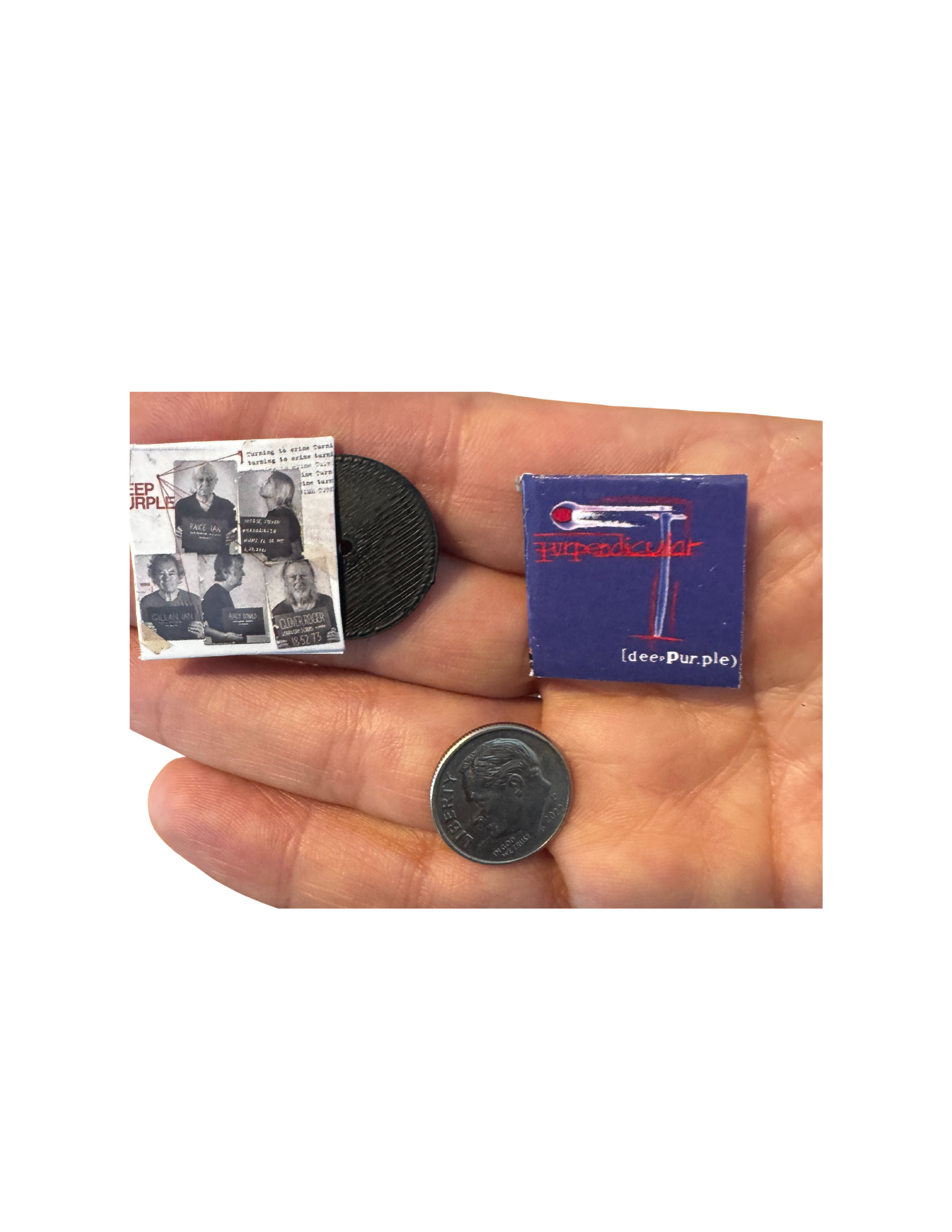 Miniature 1:12 Scale Deep Purple Vinyl Album Covers + Mini Record Classic Rock Miniature Collectible All Titles Available