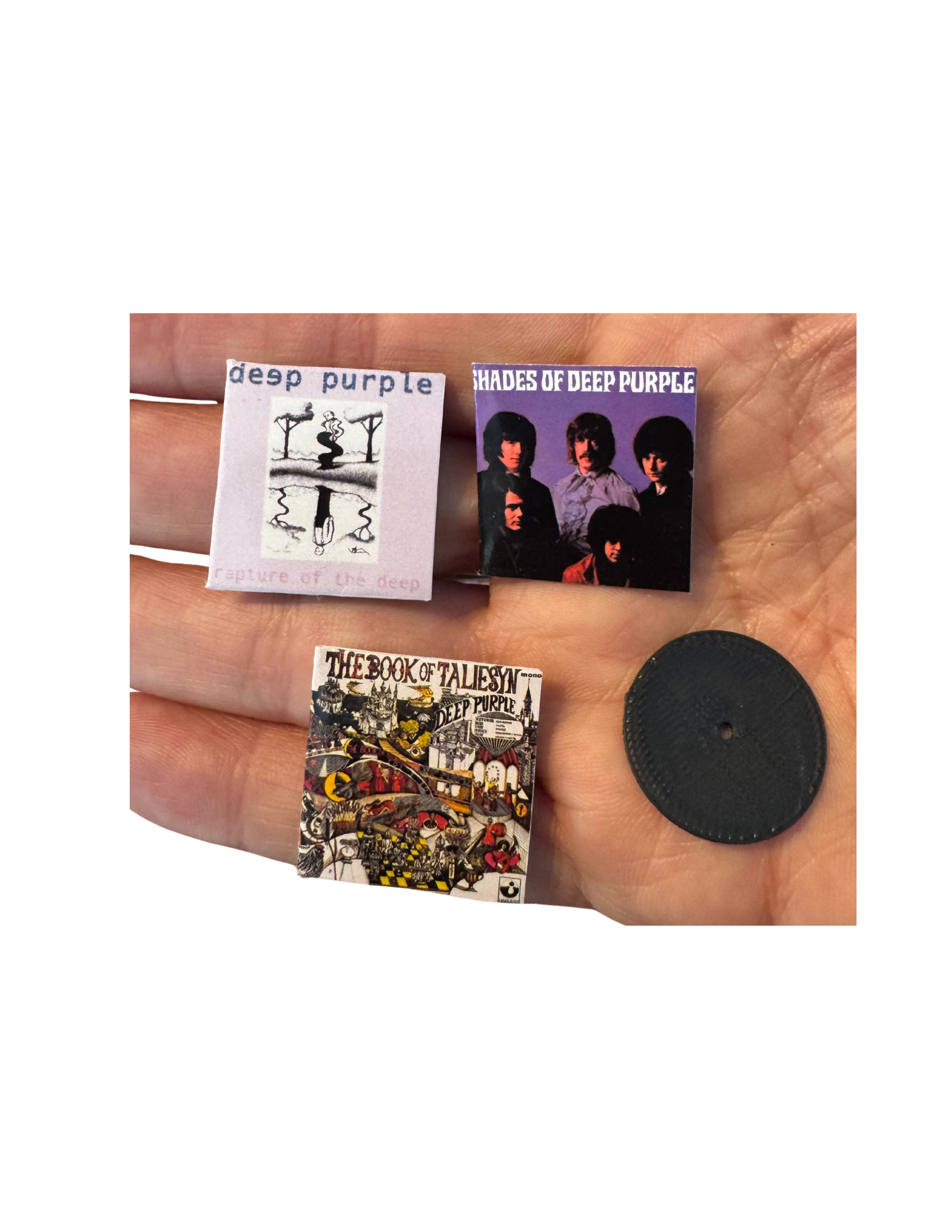 Miniature 1:12 Scale Deep Purple Vinyl Album Covers + Mini Record Classic Rock Miniature Collectible All Titles Available