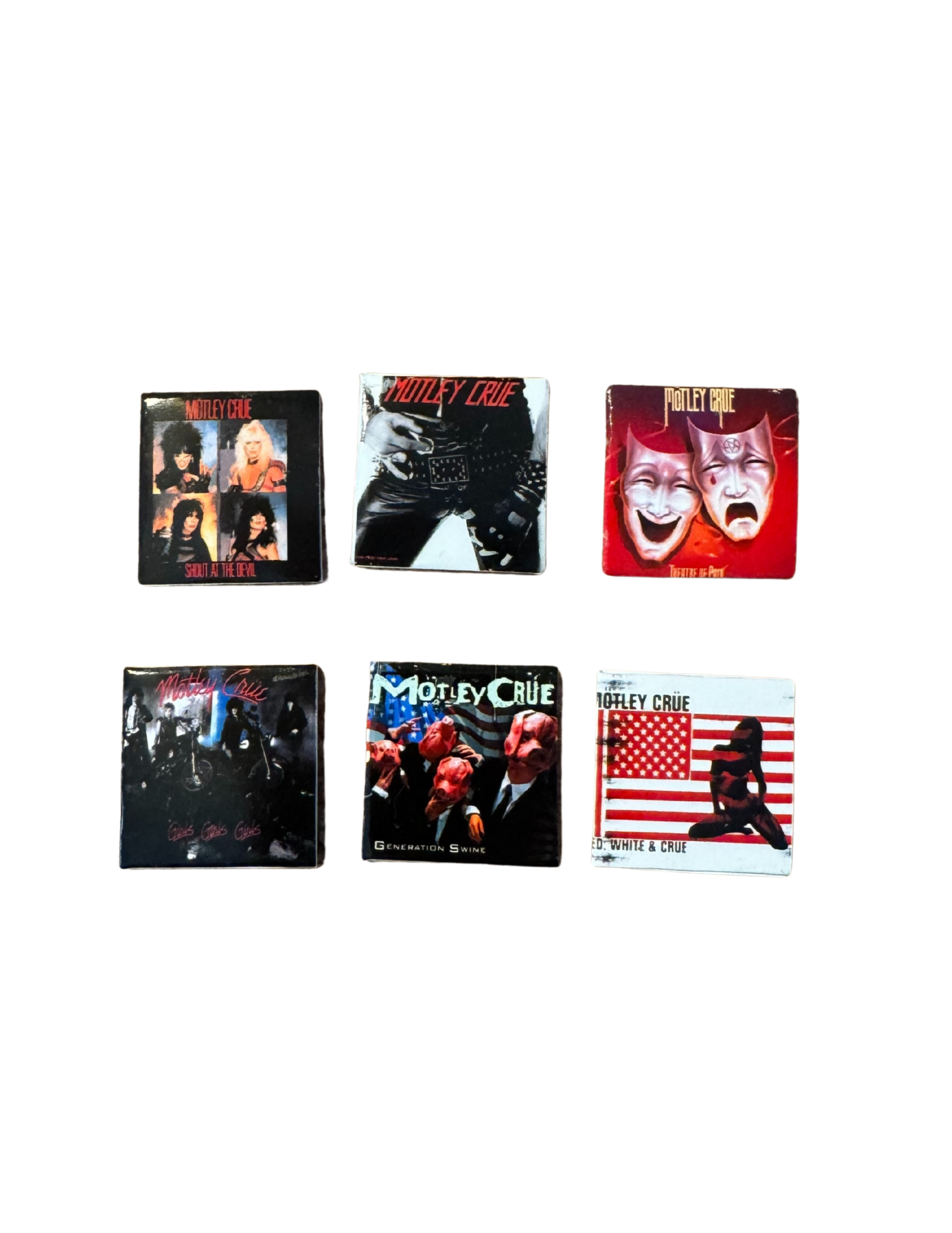 Miniature 1:12 Scale Mötley Crüe Vinyl Album Covers + Mini Record