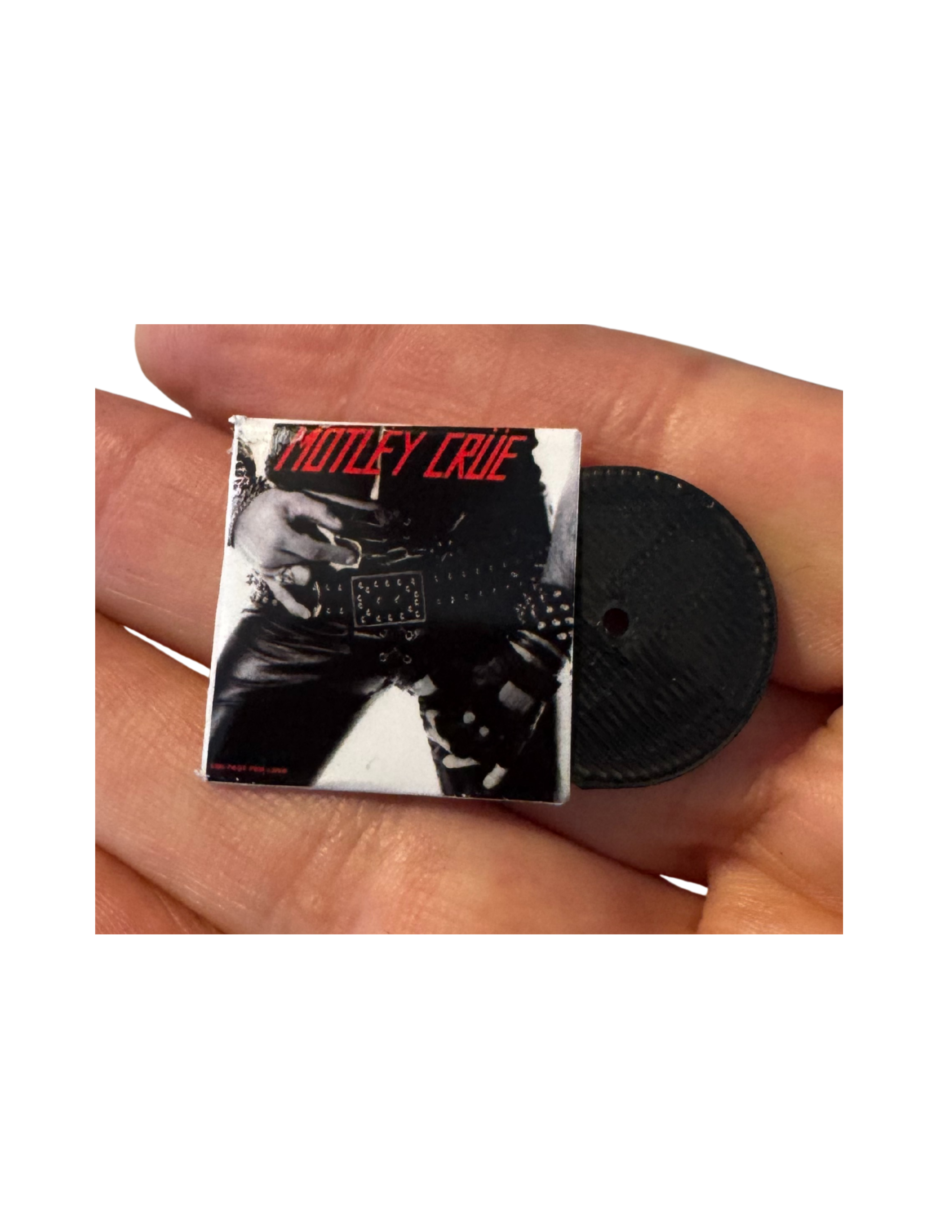 Miniature 1:12 Scale Mötley Crüe Vinyl Album Covers + Mini Record