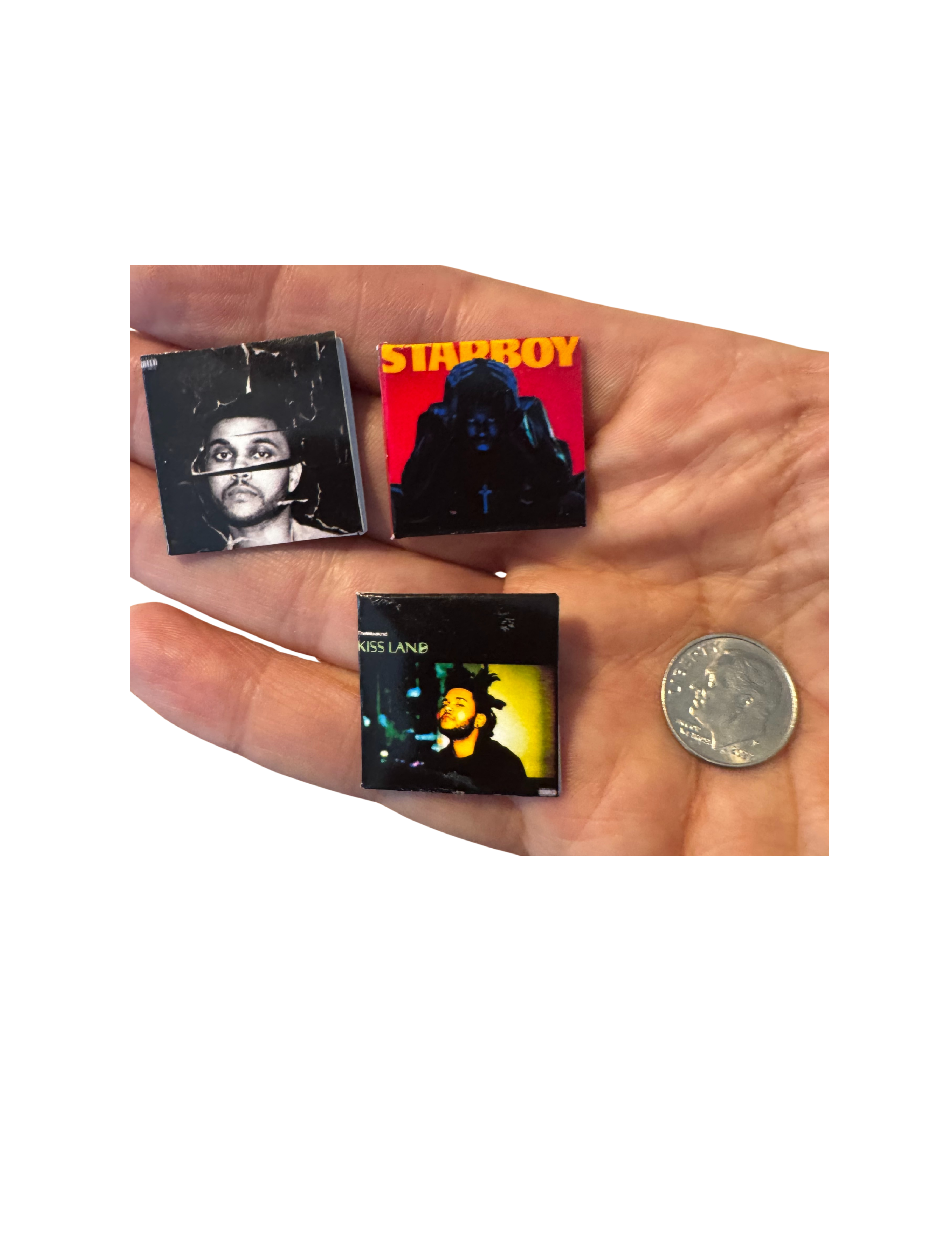 Miniature 1:12 Scale The Weeknd Vinyl Album Covers + Mini Record