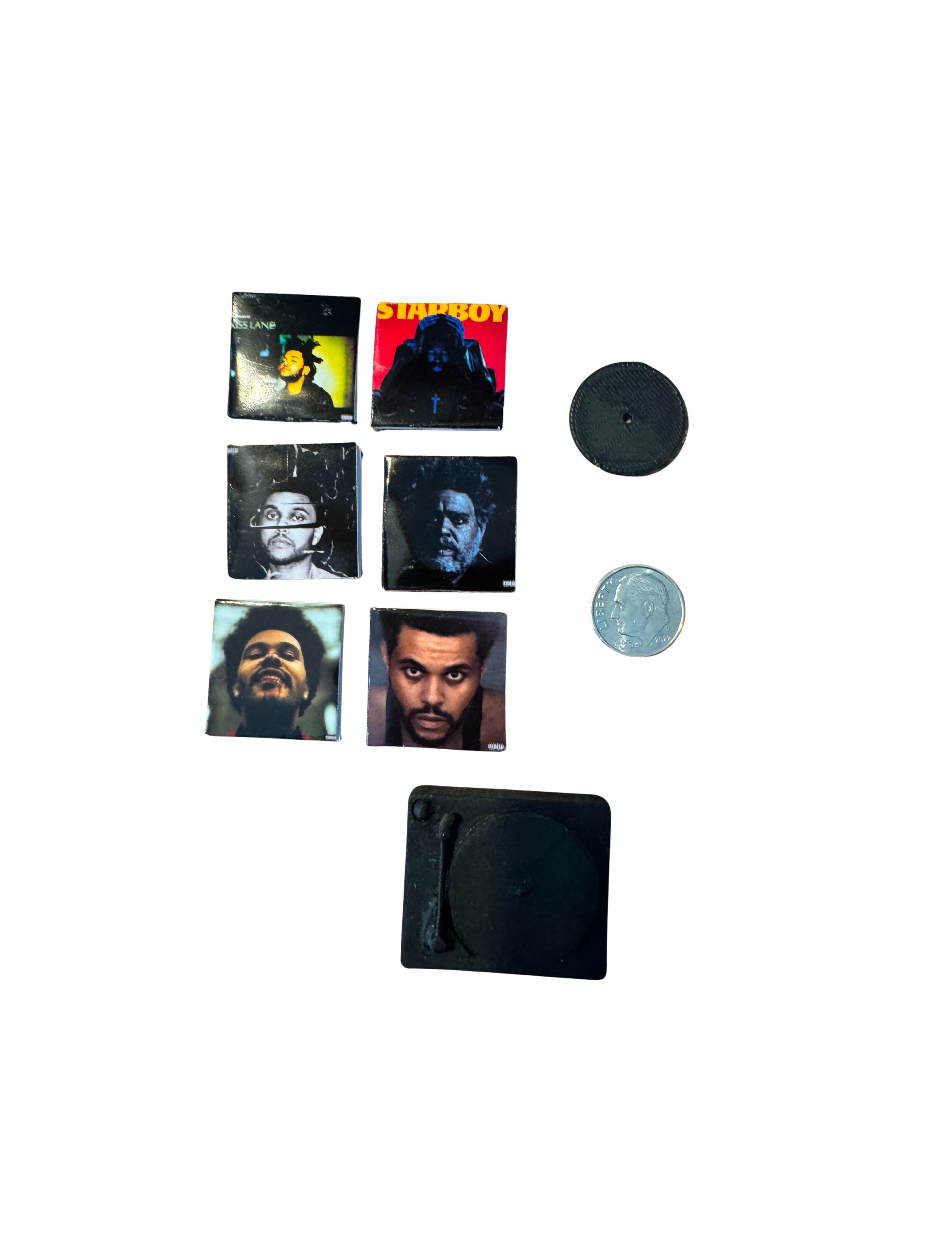 Miniature 1:12 Scale The Weeknd Vinyl Album Covers + Mini Record