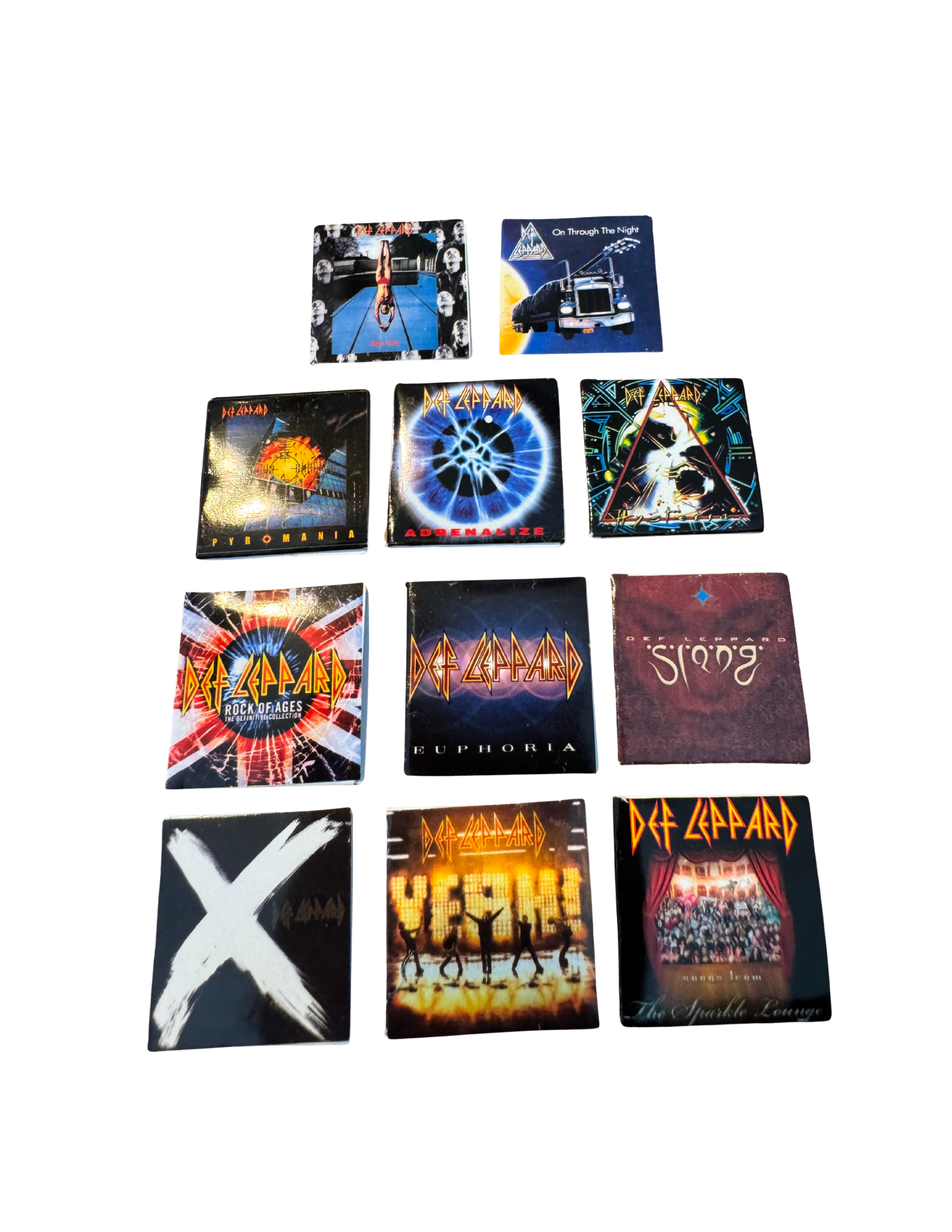 Miniature 1:12 Scale Def Leppard Vinyl Album Covers + Mini Record 1980s Def Leppard Miniature Collectible All Titles Available Rock Fan Gift