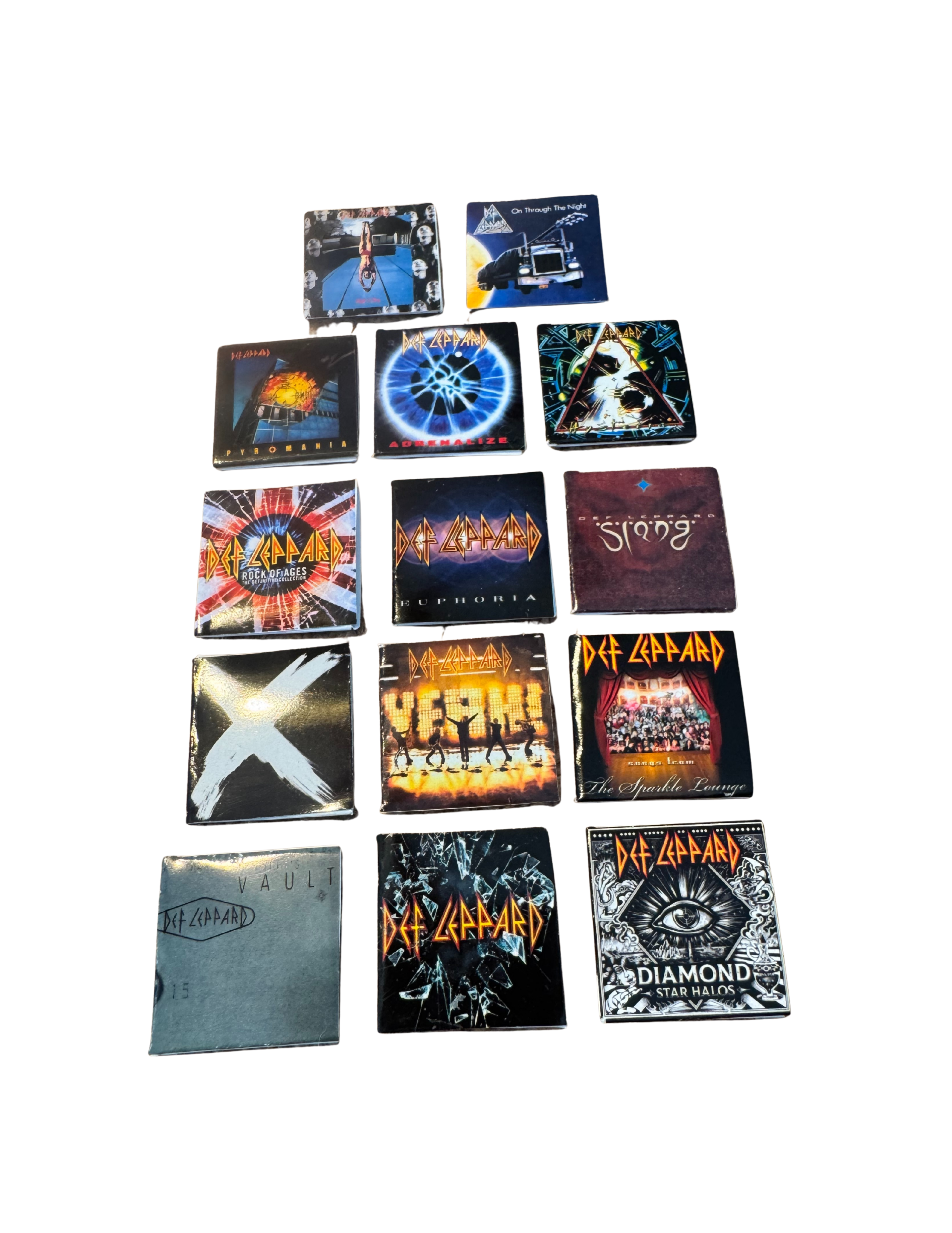Miniature 1:12 Scale Def Leppard Vinyl Album Covers + Mini Record 1980s Def Leppard Miniature Collectible All Titles Available Rock Fan Gift