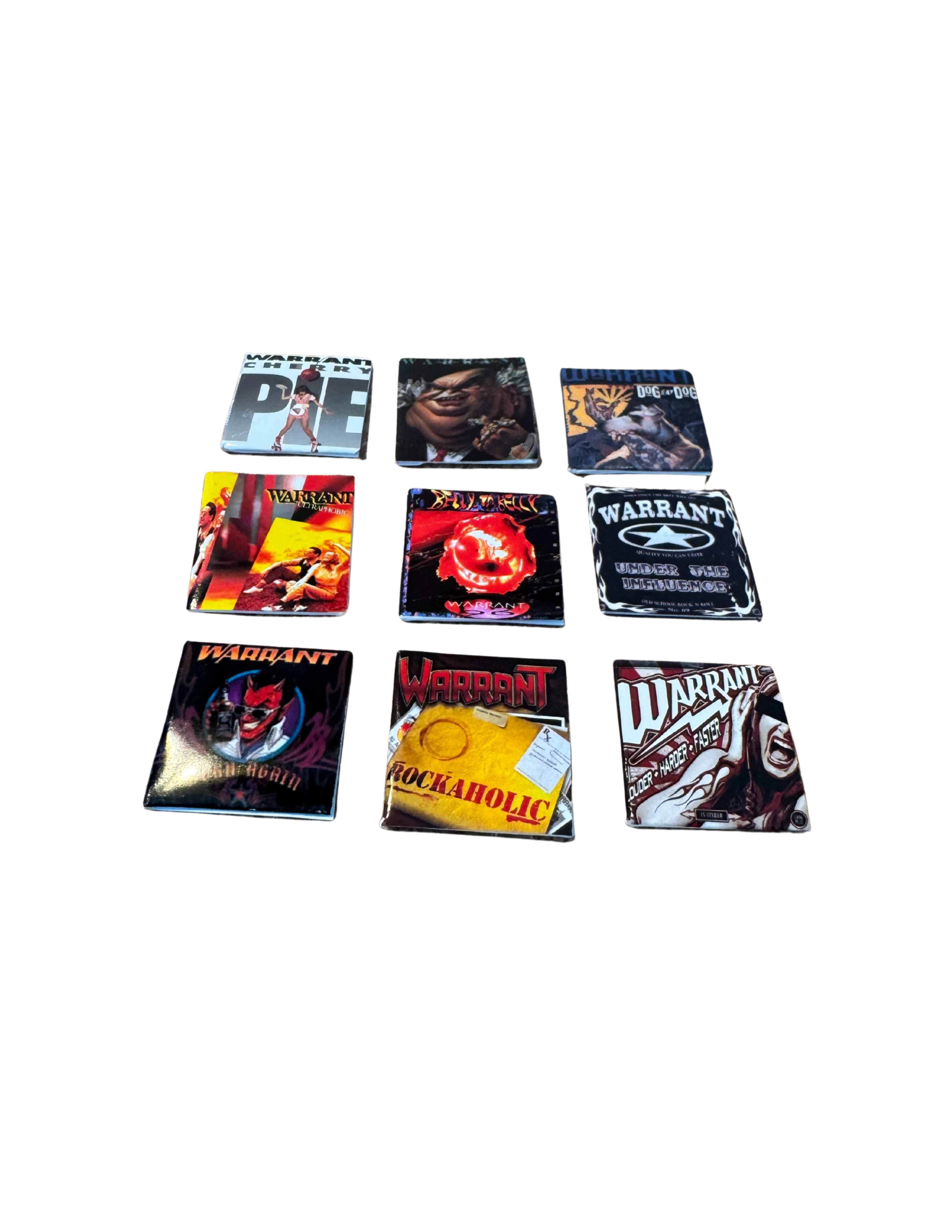 Miniature 1:12 Scale Warrant Vinyl Album Covers + Mini Record 1980s Glam Band Warrant Miniature Collectible Records All Titles Available