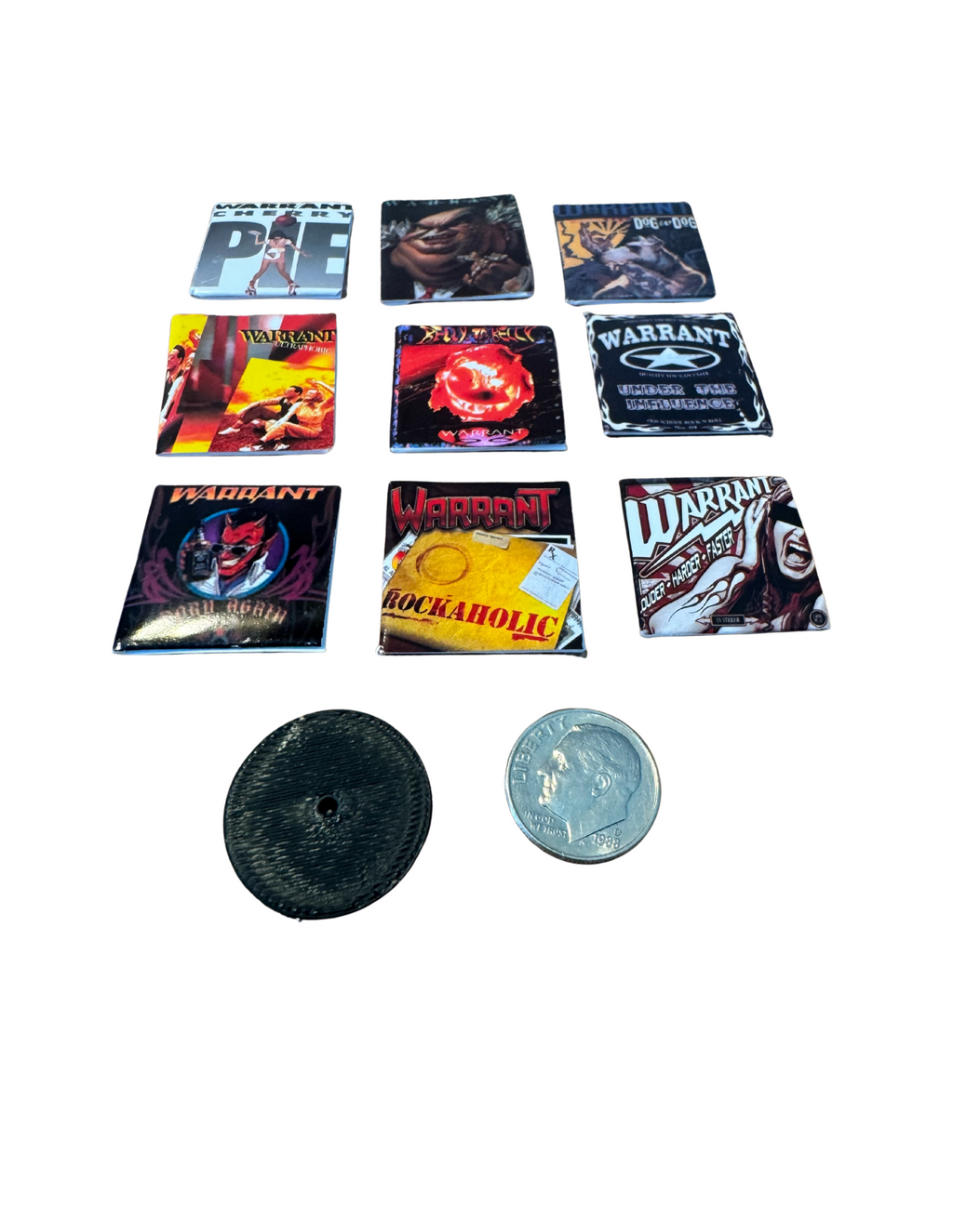 Miniature 1:12 Scale Warrant Vinyl Album Covers + Mini Record 1980s Glam Band Warrant Miniature Collectible Records All Titles Available
