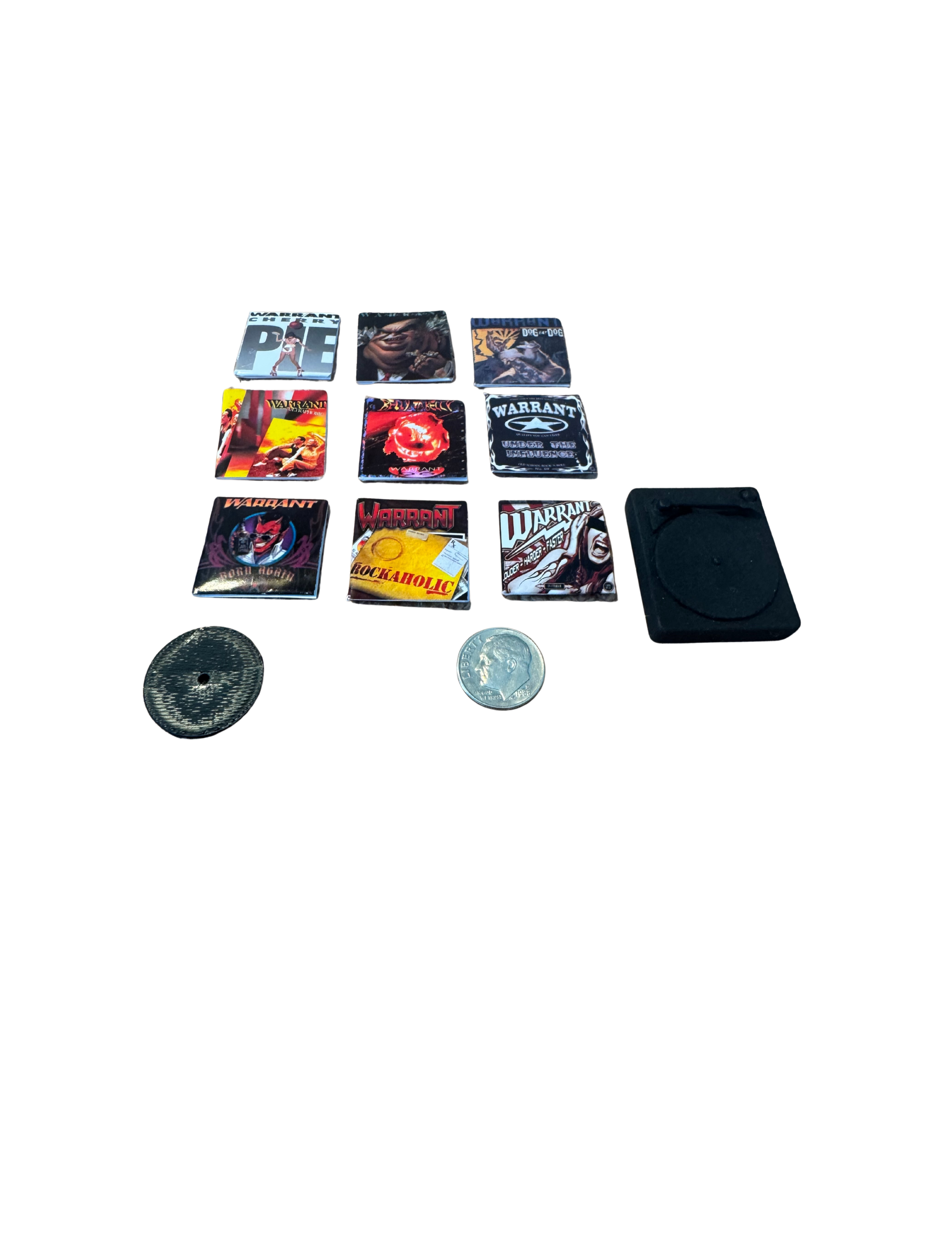 Miniature 1:12 Scale Warrant Vinyl Album Covers + Mini Record 1980s Glam Band Warrant Miniature Collectible Records All Titles Available
