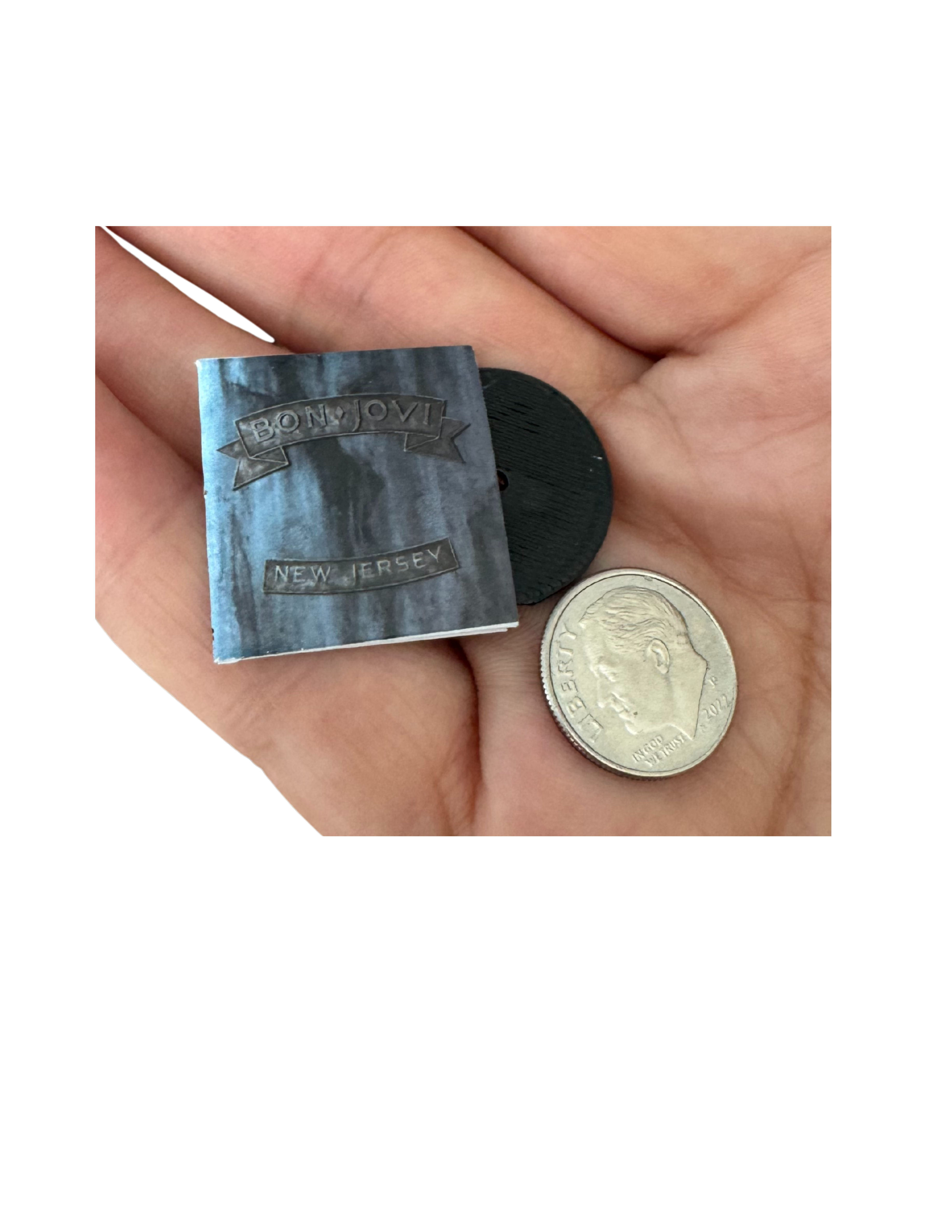 Miniature 1:12 Scale Bon Jovi Vinyl Album Covers + Mini Record All Titles Available Bon Jovi Fan Gift