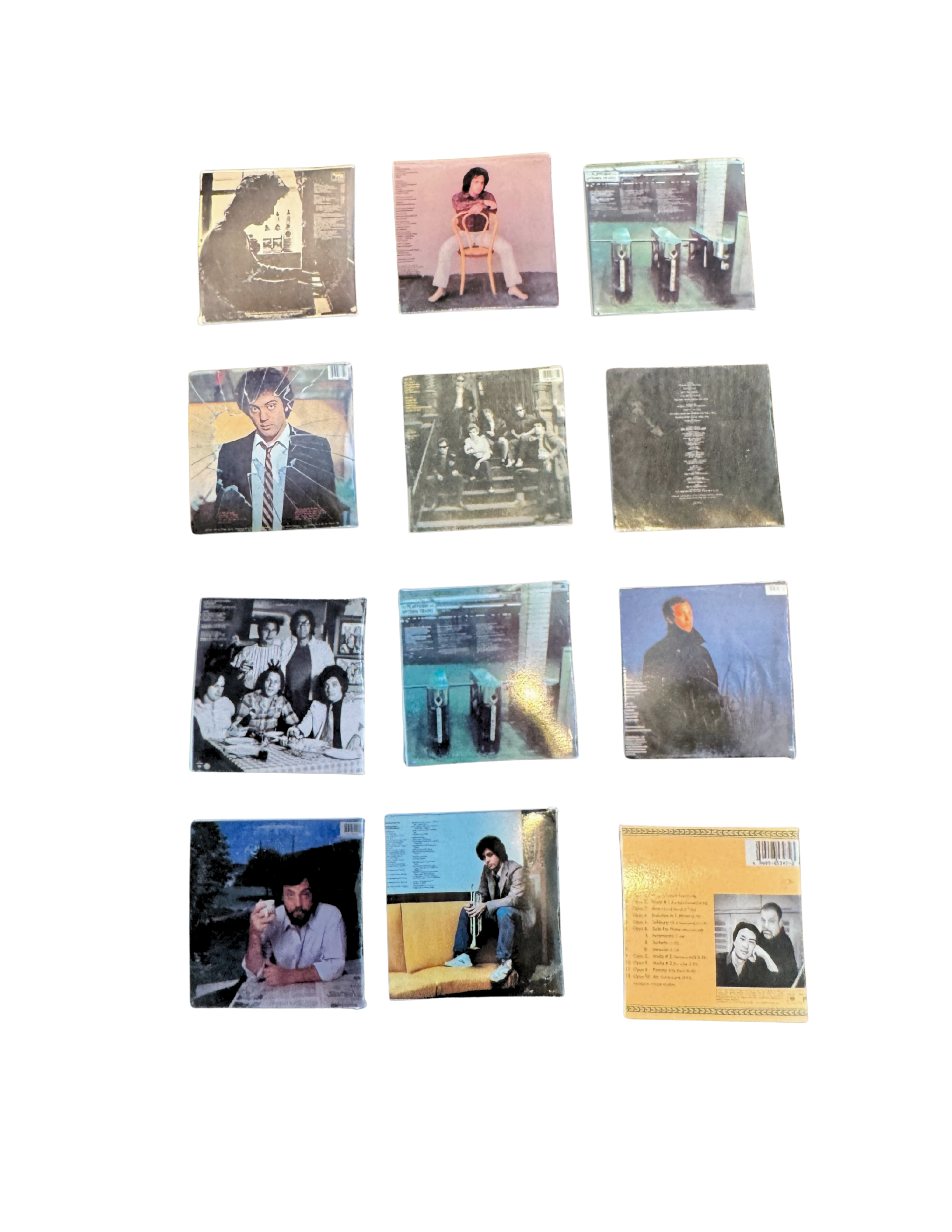 Miniature Billy Joel Vinyl Records 1:12 Scale Handmade Mini Albums with 3D Printed Record Dollhouse Music Collectible Billy Joel Fan Gift