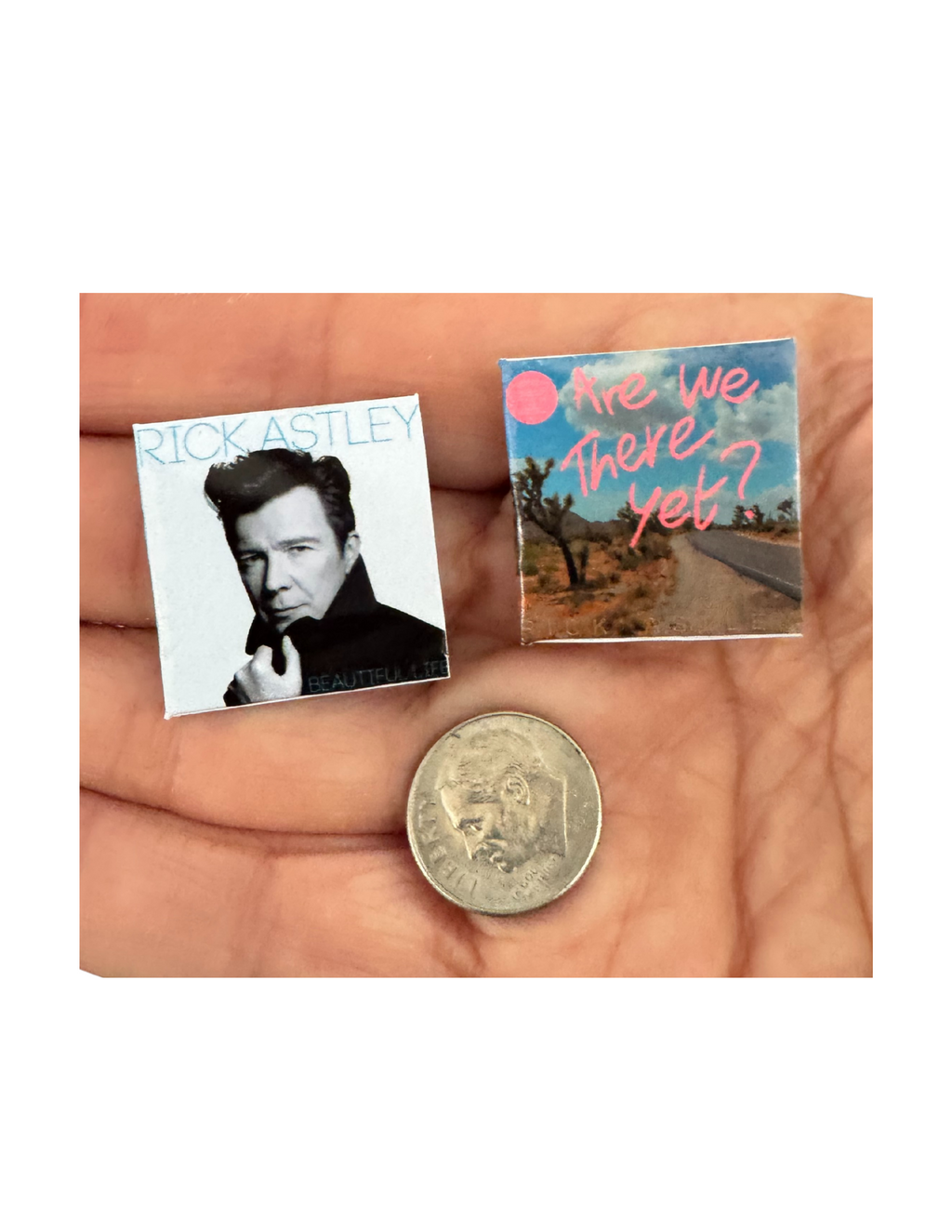 Miniature Rick Astley Vinyl Records – 1:12 Scale Dollhouse Music Decor Unique Mini Gift 80's Pop Rick Astley Mini Vinyl Records All Titles