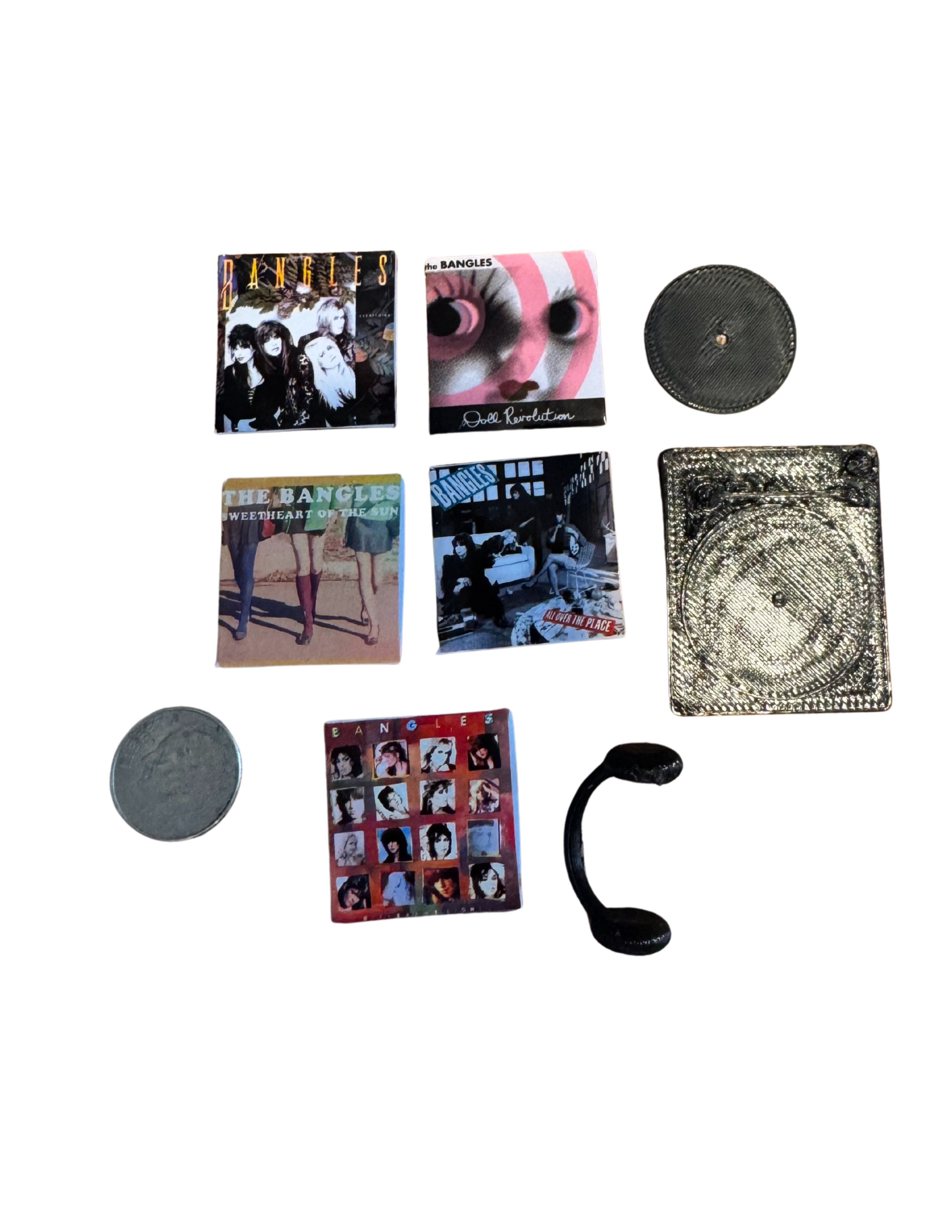 Miniature The Bangles Vinyl Records – 1:12 Scale Dollhouse Music Decor 80's Pop Music Fan Gift All Girl Band The Bangles Unique Gift Mini