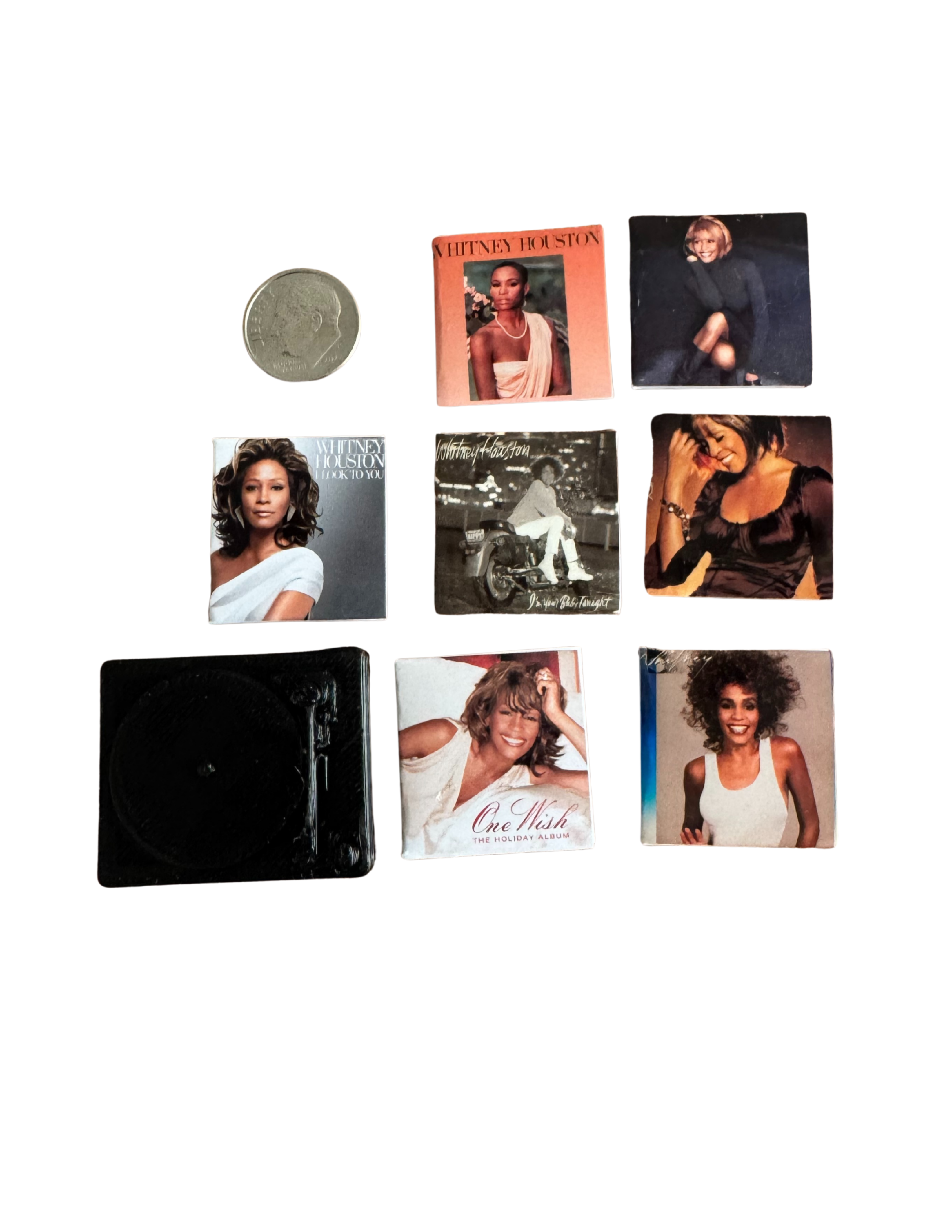 Miniature Whitney Houston Vinyl 1:12 Scale Dollhouse Mini Music Decor Whitney Houston Fan Gift Unique 80s Gift All Titles Available
